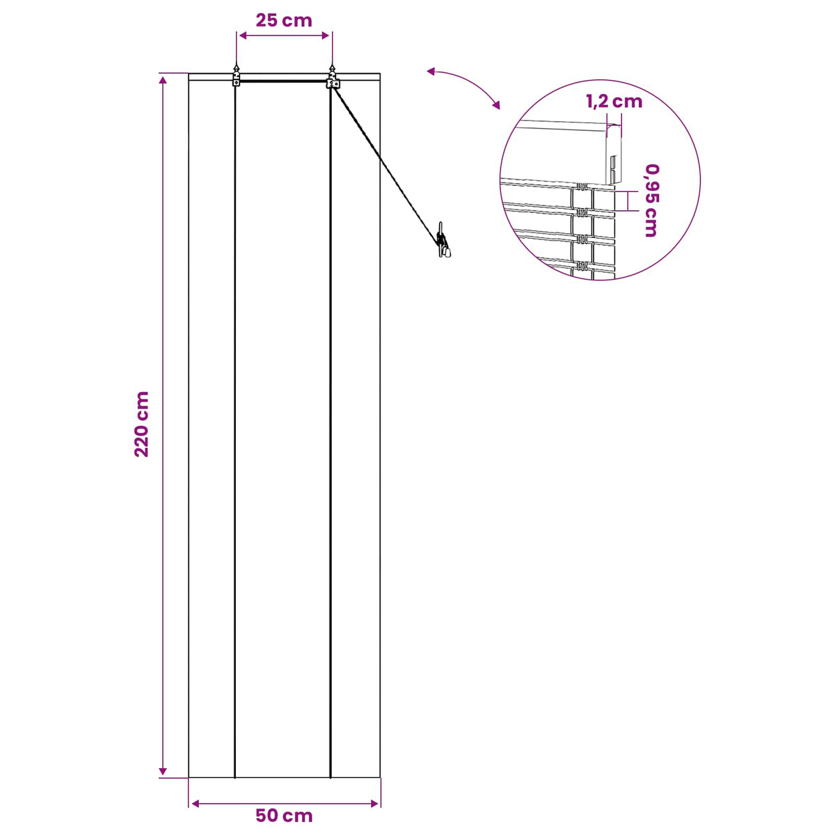 Rolo zavjesa Prirodna i smeđa 50 x 220 cm Bambus