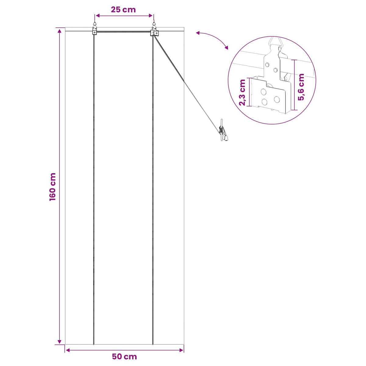 Rolo zavjesa Prirodna 50 x 160 cm Bambus