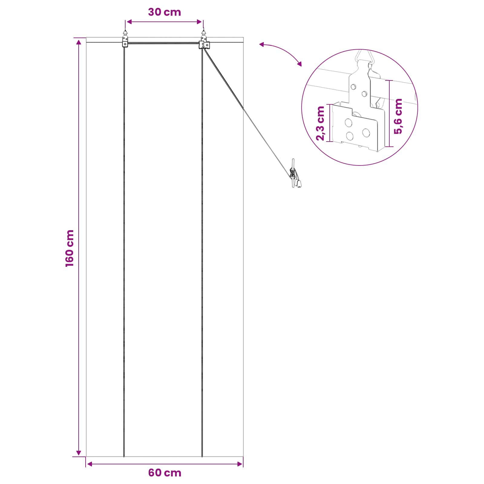 Rolo zavjesa Prirodna 60 x 160 cm Bambus