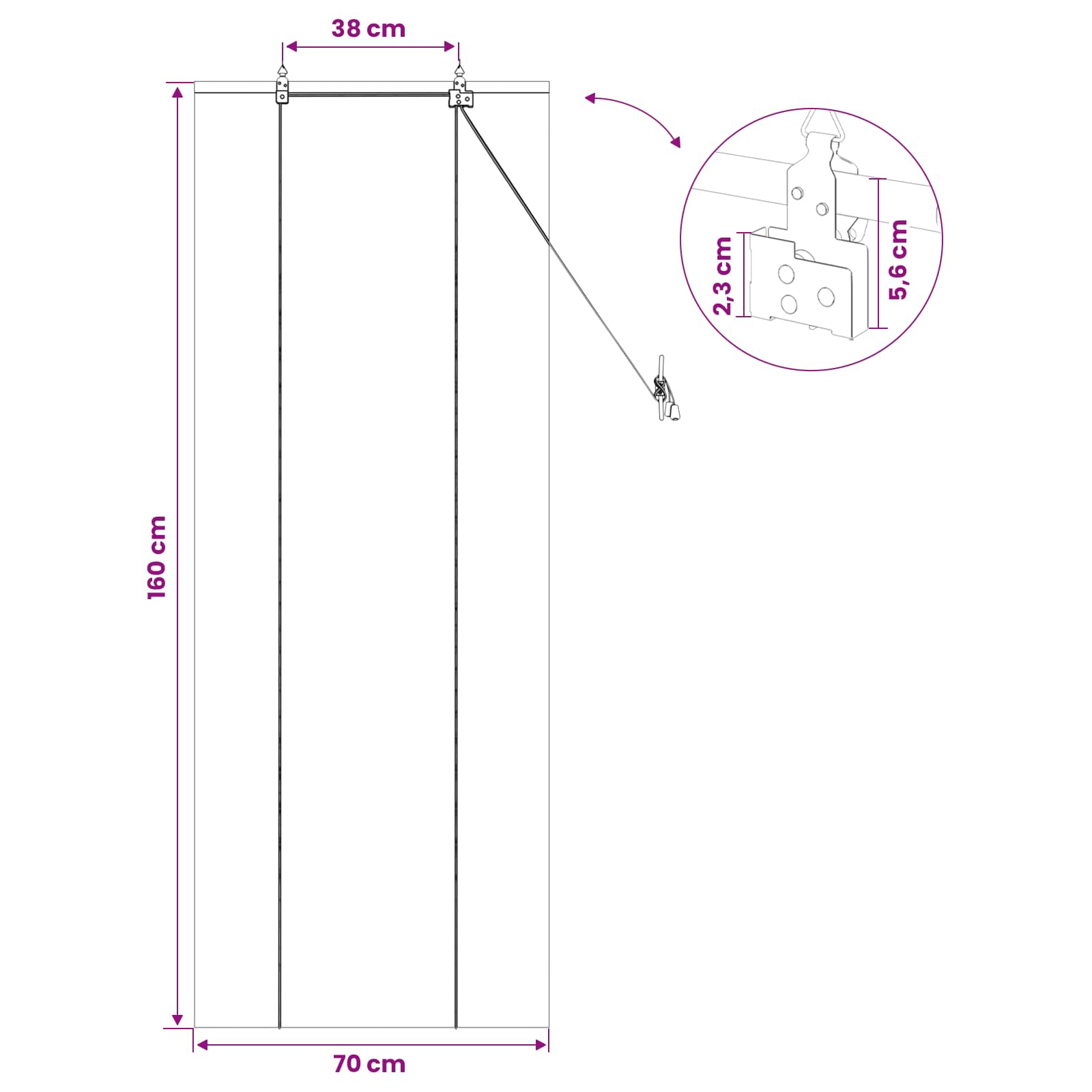 Rolo zavjesa Prirodna 70 x 160 cm Bambus
