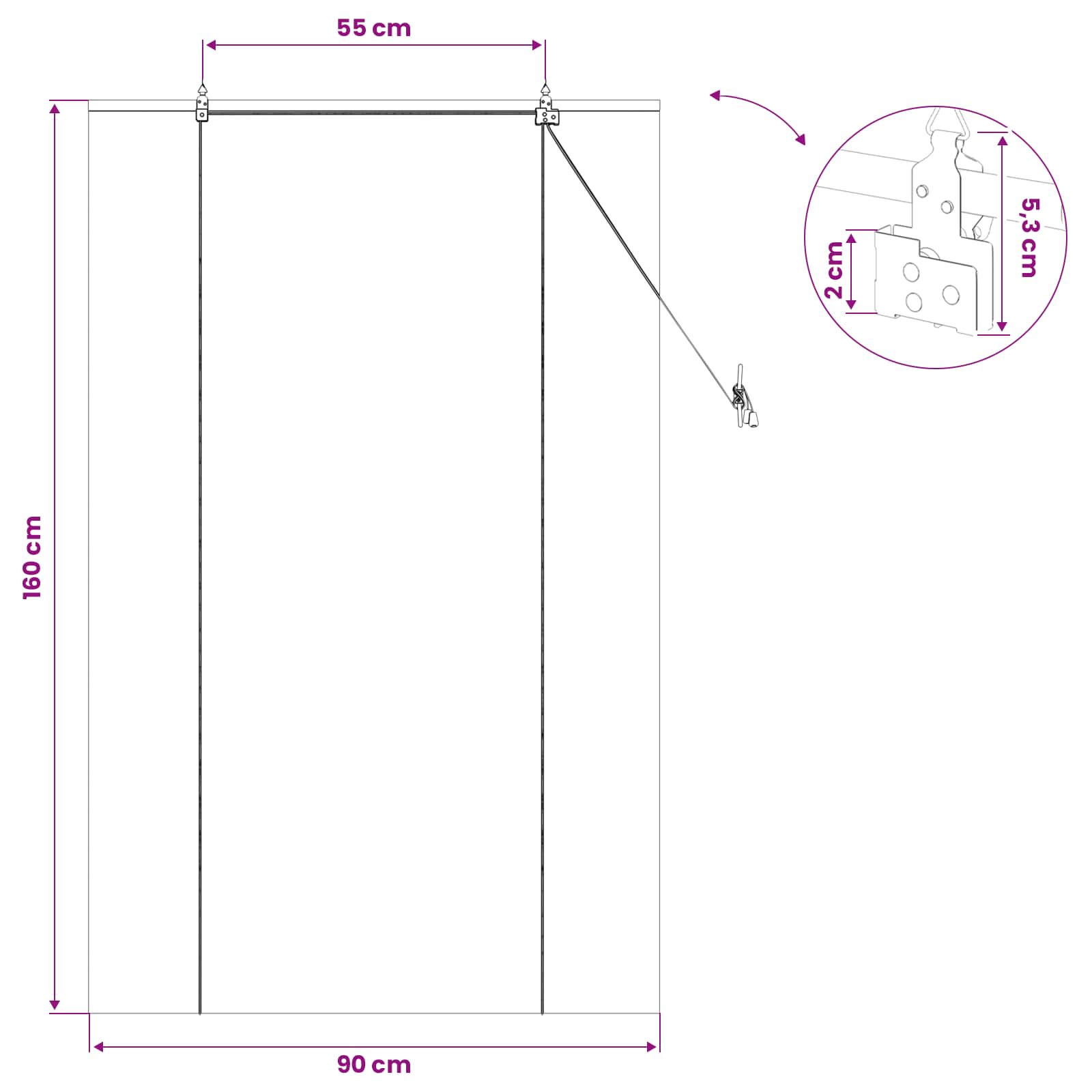 Rolo zavjesa Prirodna 90 x 160 cm Bambus