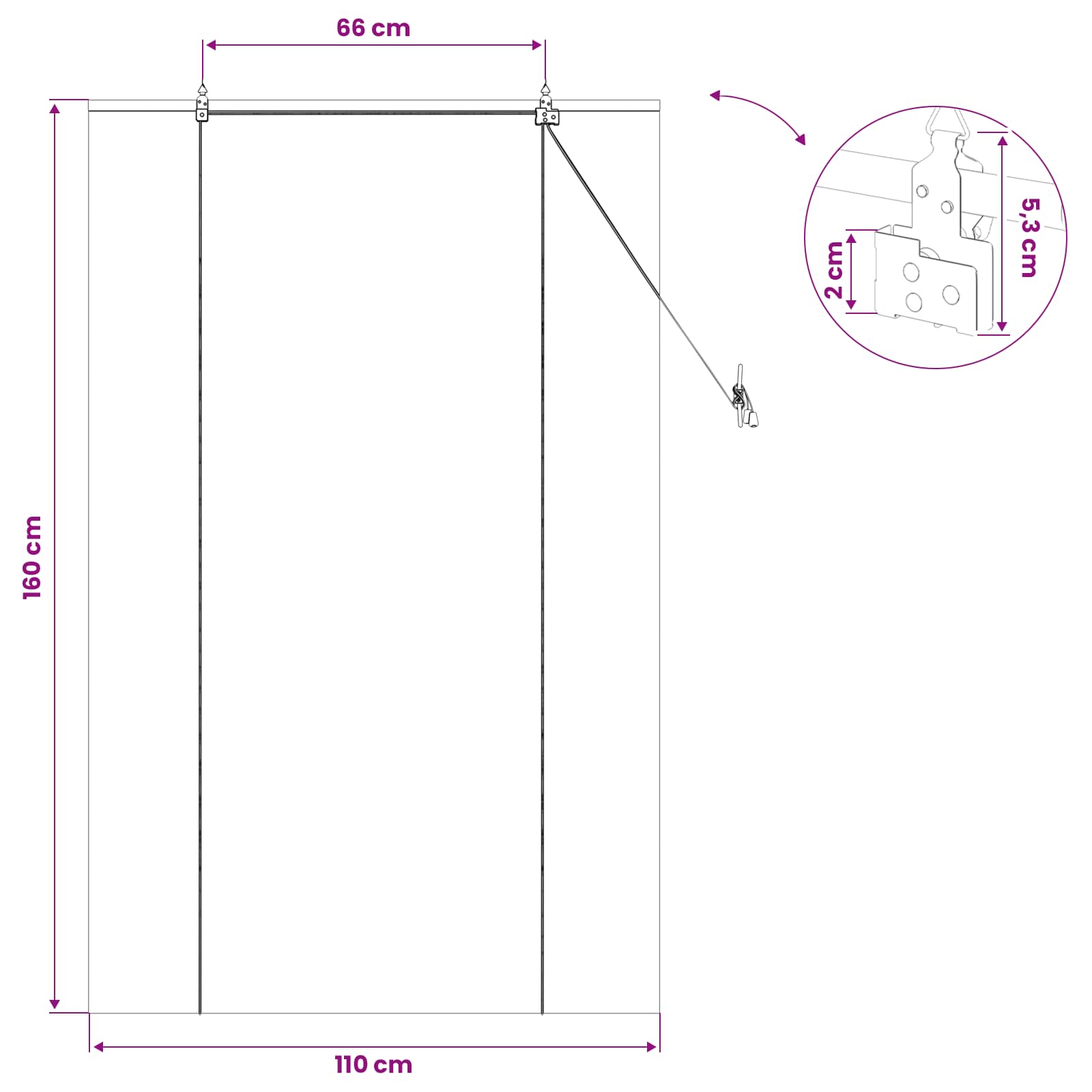 Rolo zavjesa Prirodna 110 x 160 cm Bambus