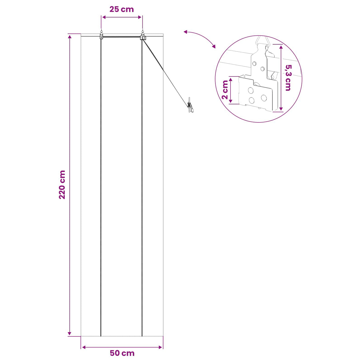 Rolo zavjesa Prirodna 50 x 220 cm Bambus