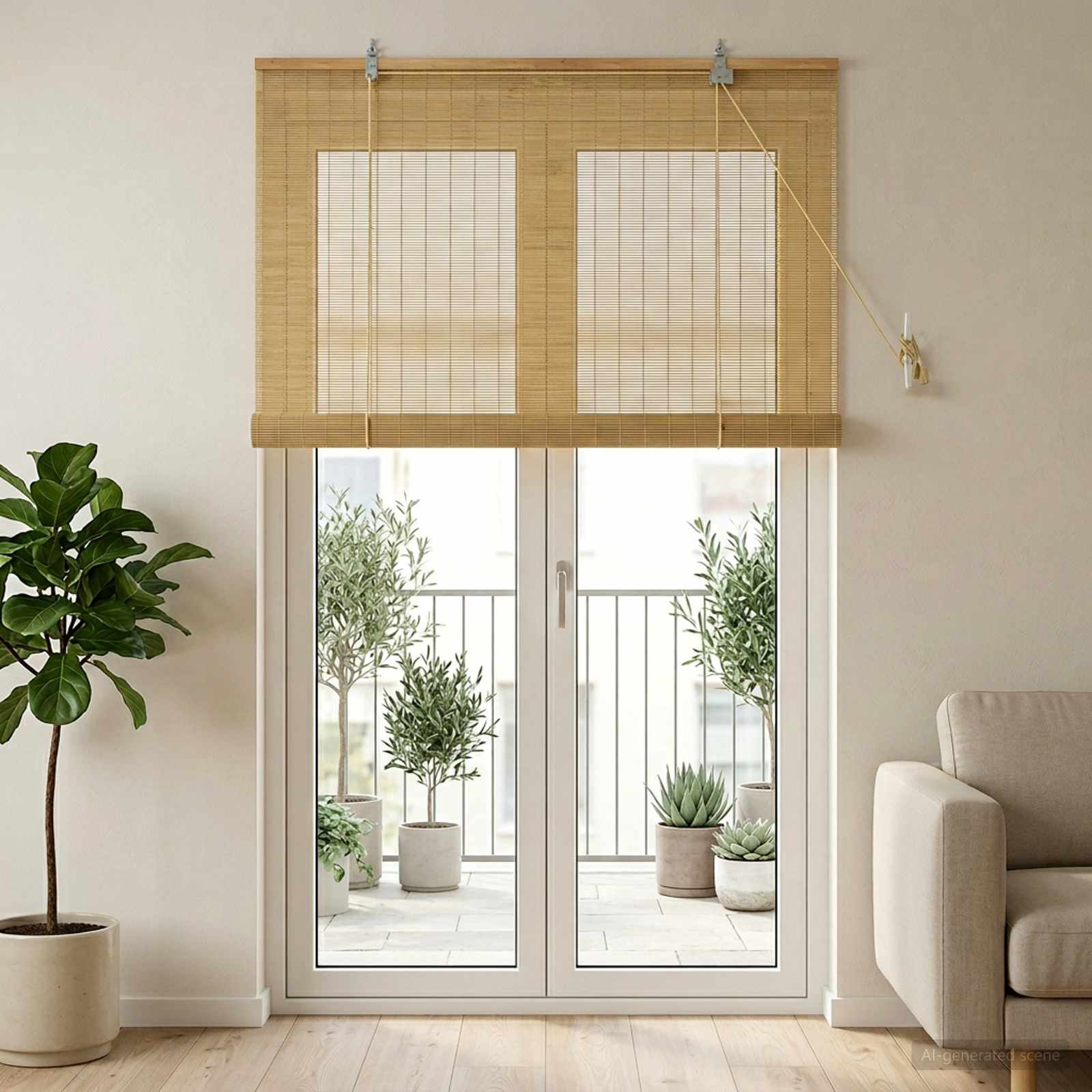 Rolo zavjesa Prirodna 90 x 220 cm Bambus