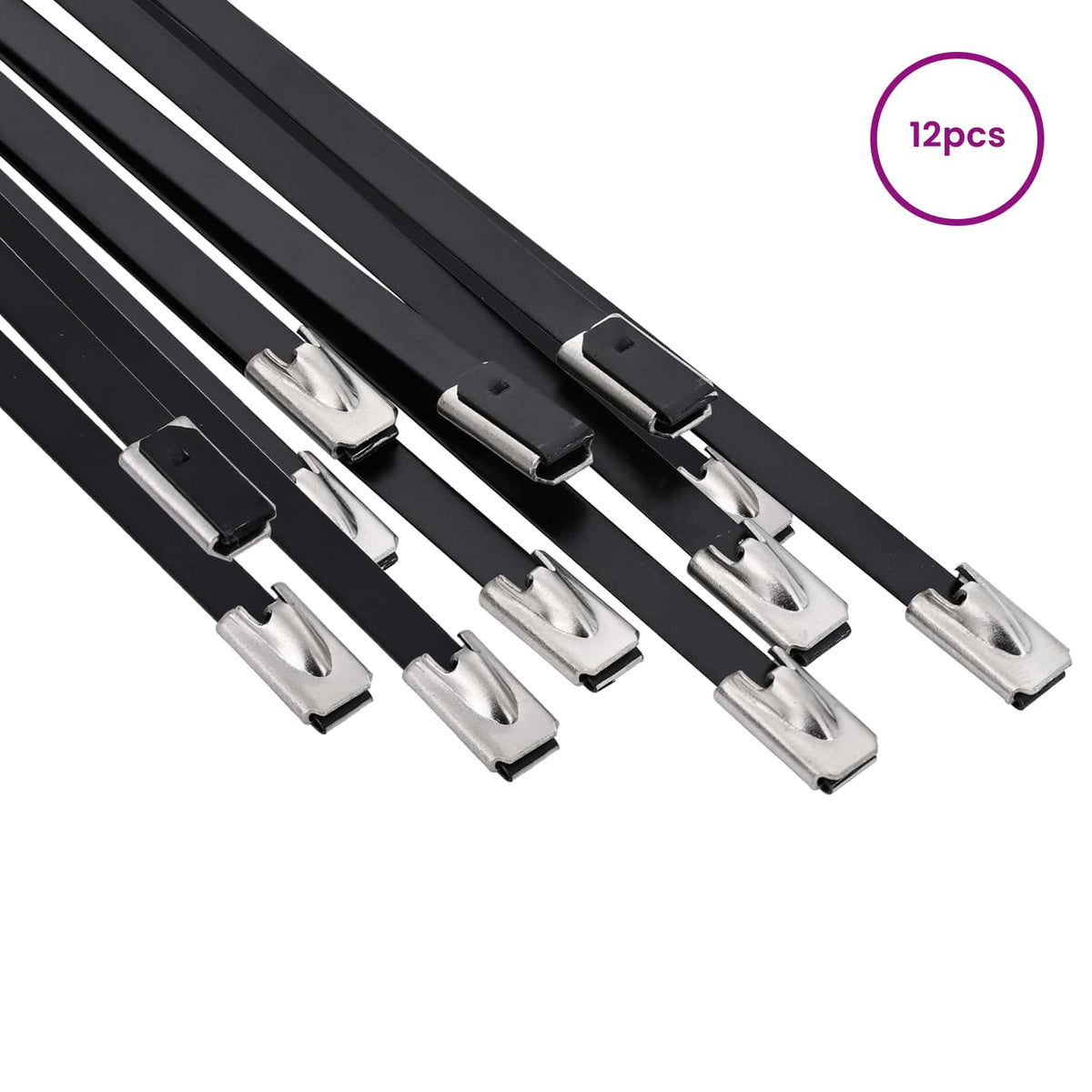Veza za kabel 12 kom. 4,6 x 250 mm Crna