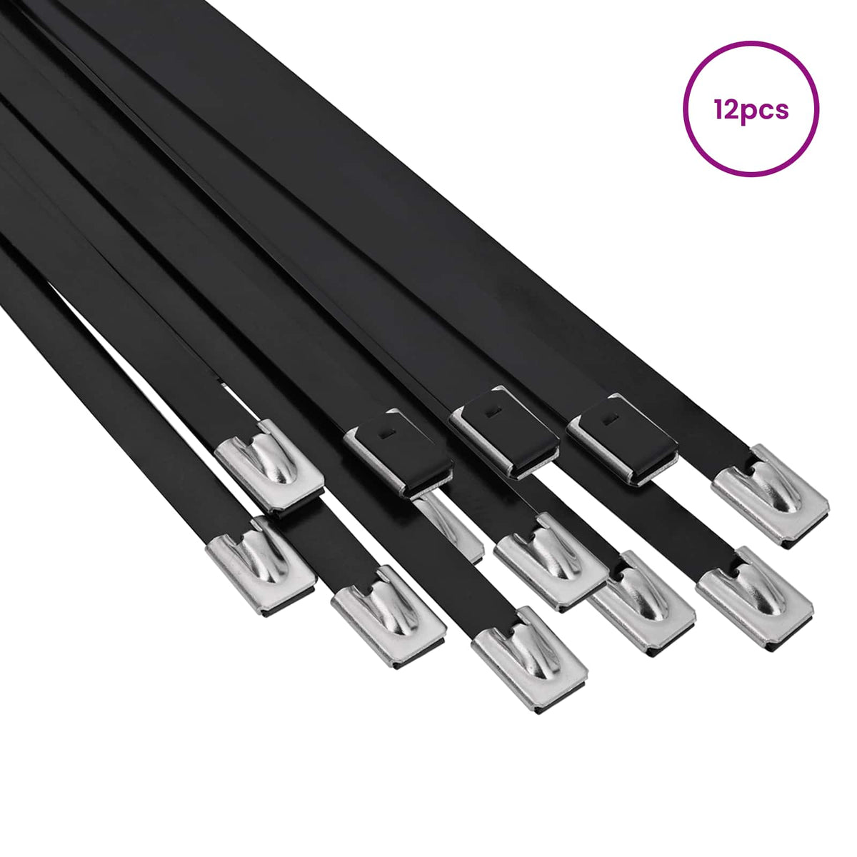 Veza za kabel 12 kom. 7,9 x 300 mm Crna