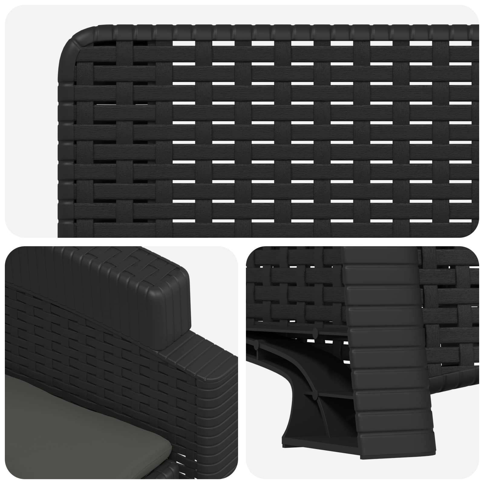 Ležaljka za vrt s izgledom ratana 2 pcs Antracit PP