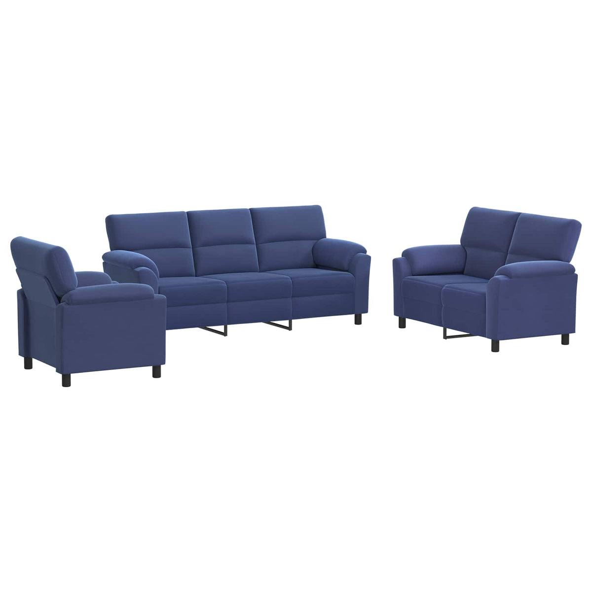 Set sofe 3 pcs Policijska plava Baršun