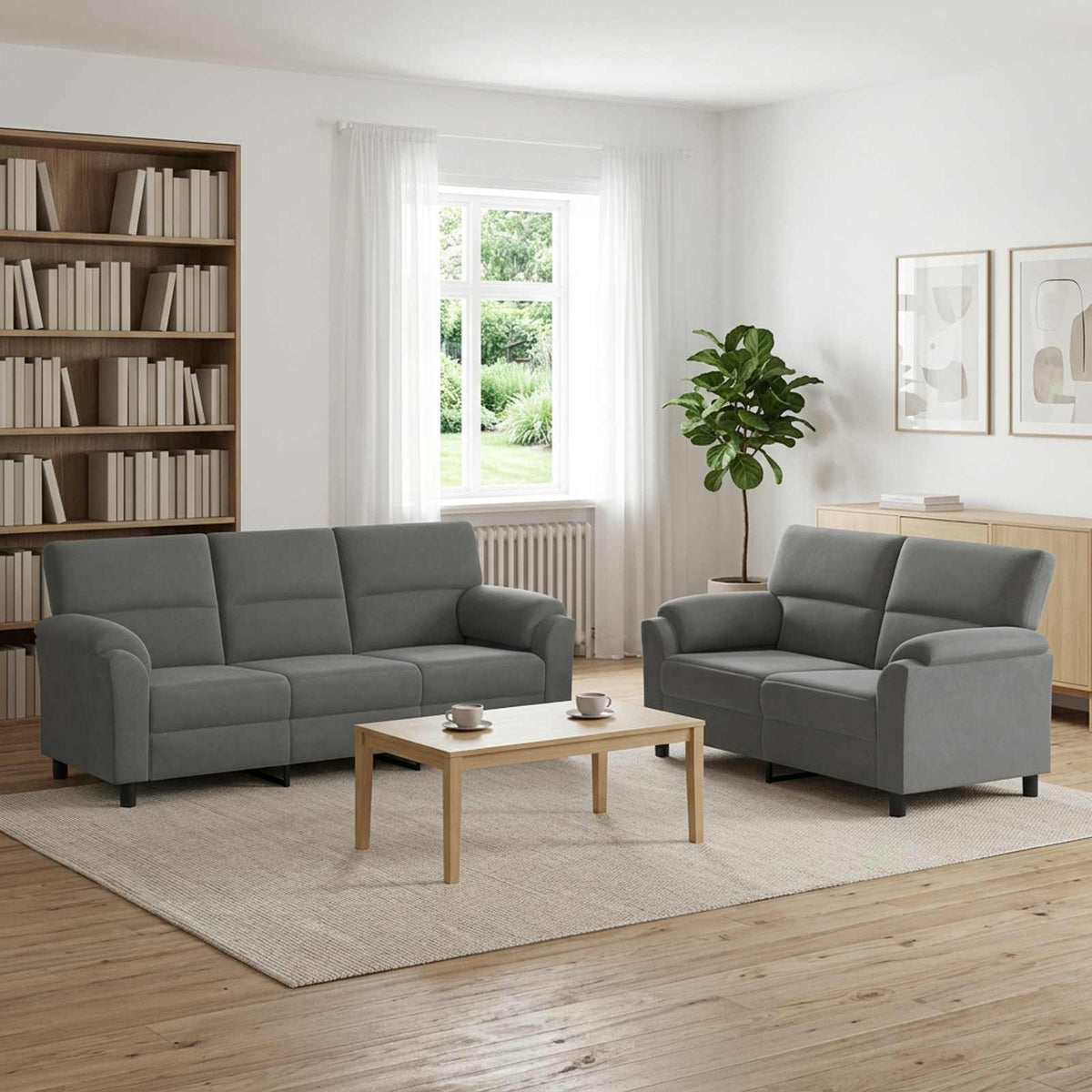 Set sofe 2 pcs Tamnosiva Baršun