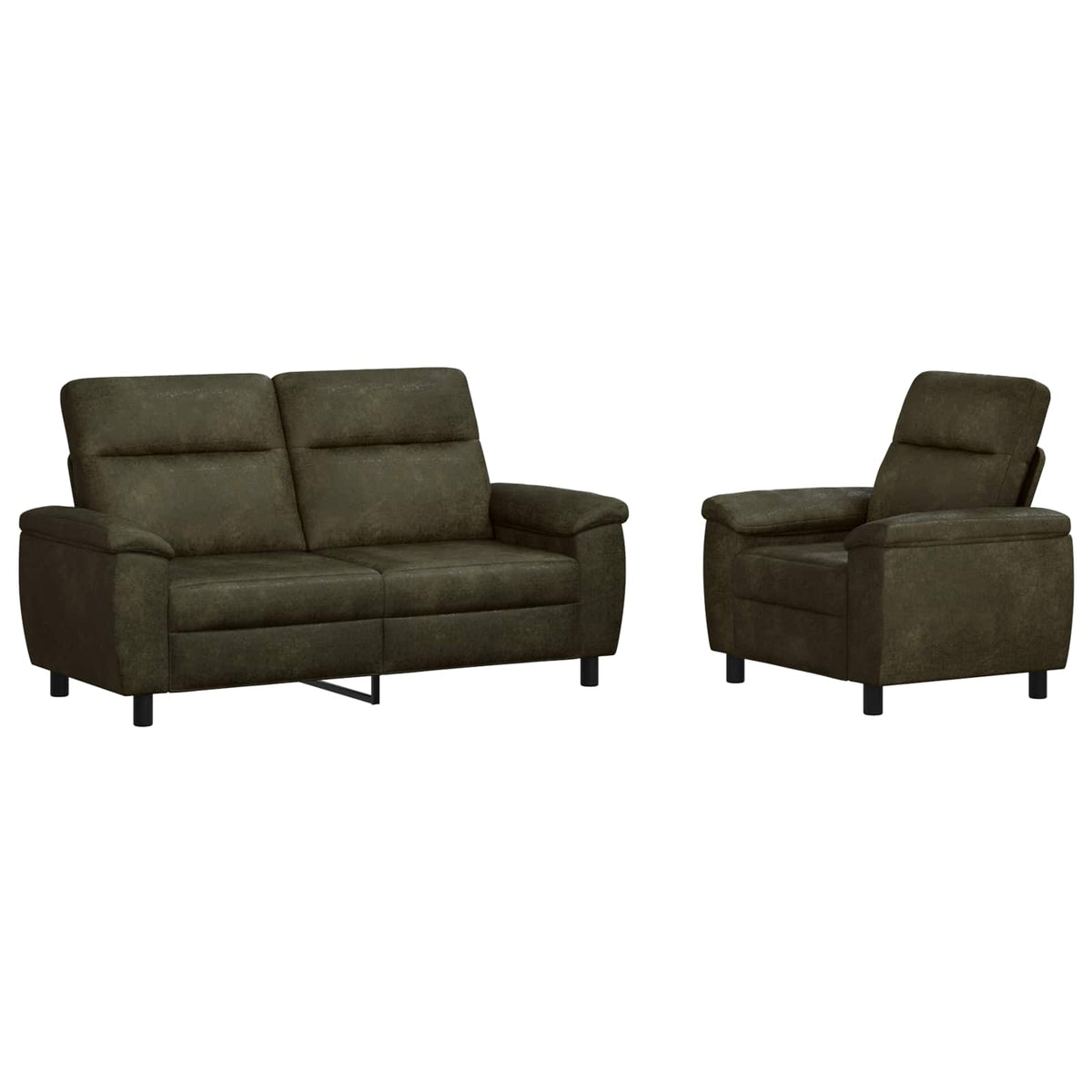 Set sofe 2 pcs Maslinasto zelena Umetnička suknja koža