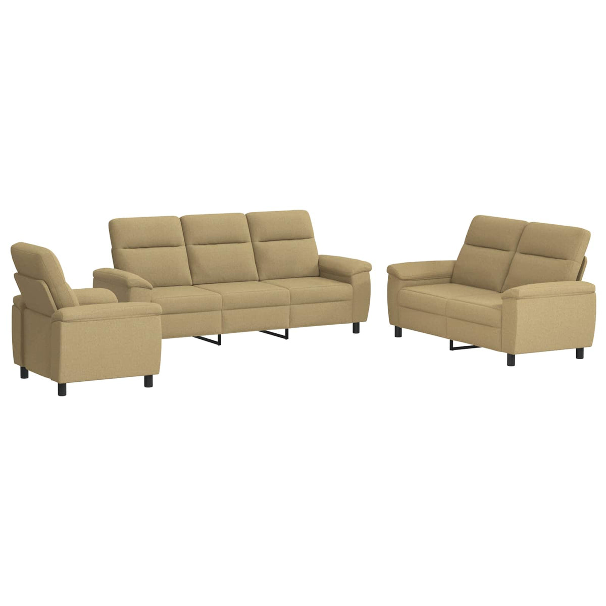 Set sofe 3 pcs Svijetlosmeđa Tkanina