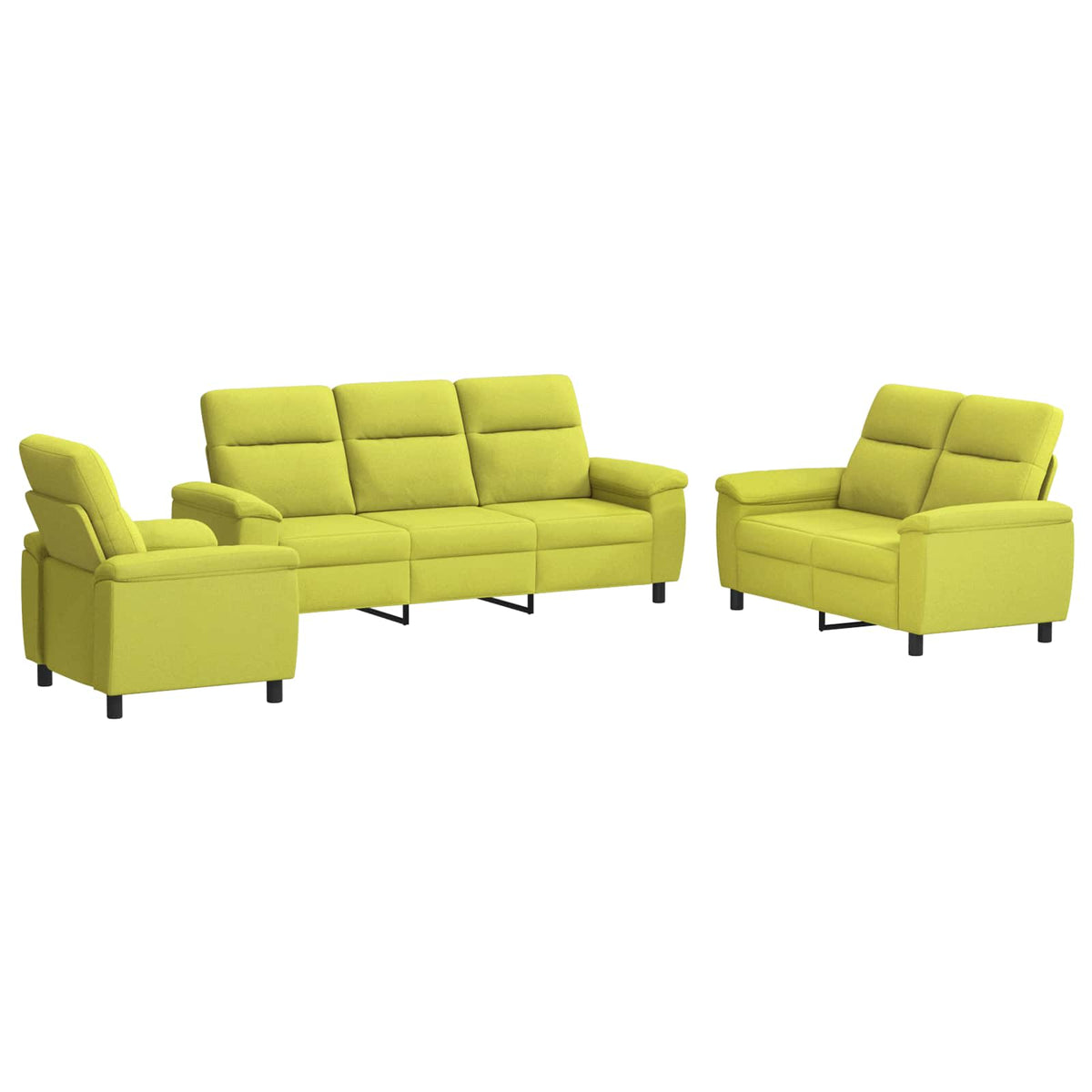 Set sofe 3 pcs Svijetlo zelena Tkanina