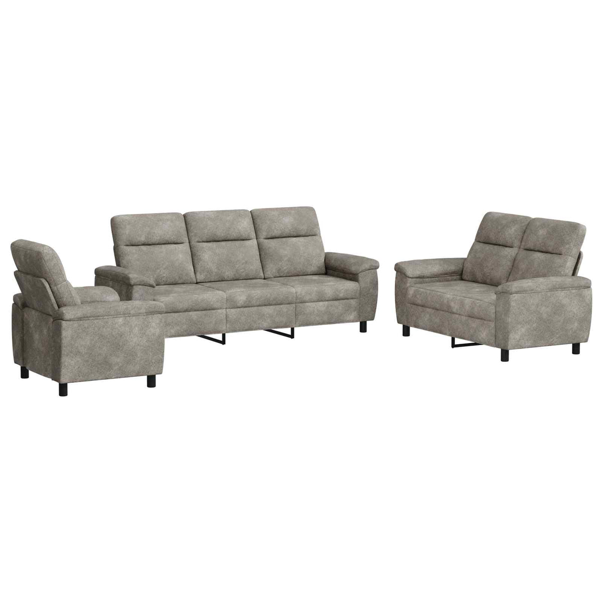 Set sofe 3 pcs Tamnosiva Umetnička suknja koža