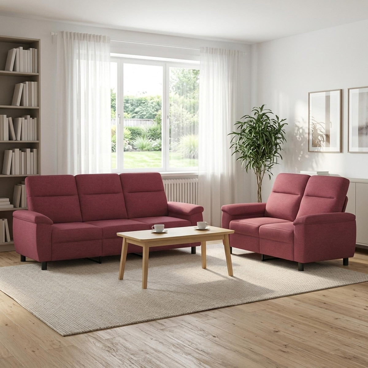 Set sofe 2 pcs Vinska crvena Tkanina