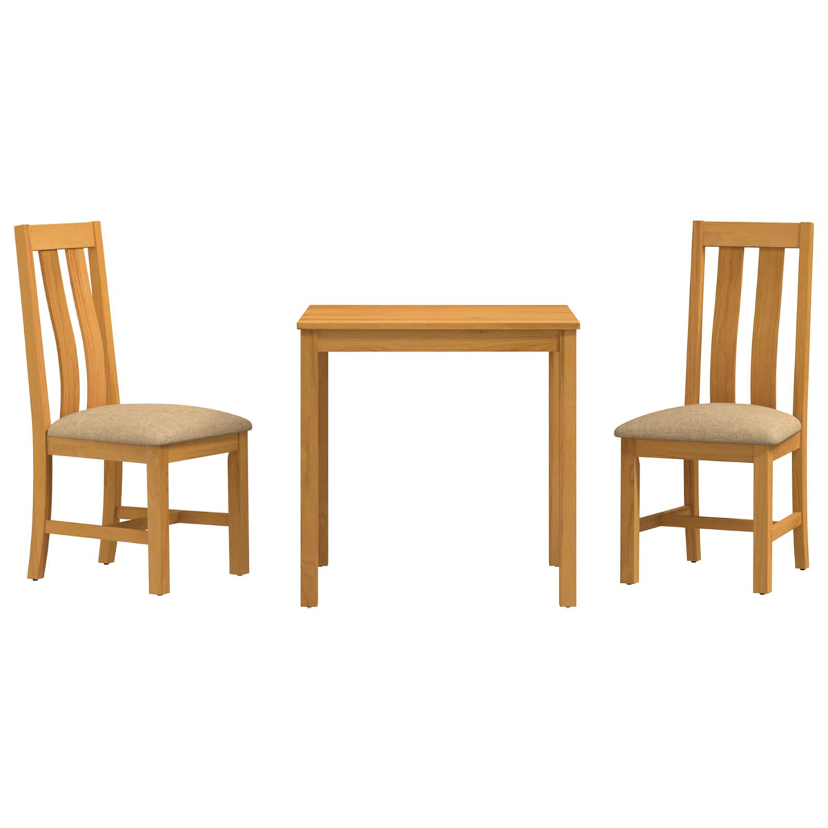 Blagovaonski set 3 kom. Bež Čvrsto Hrastovo Drvo