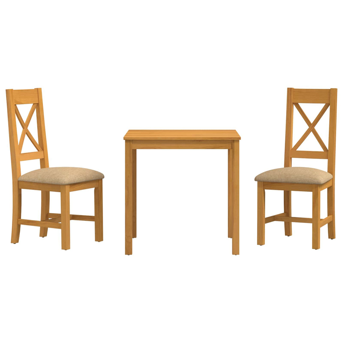 Blagovaonski set 3 kom. Bež Čvrsto Hrastovo Drvo