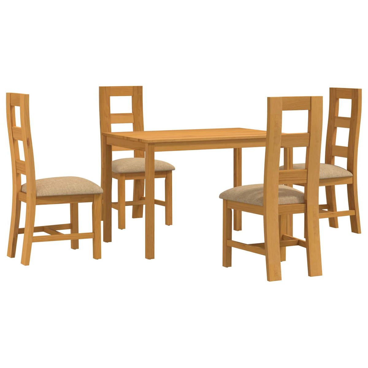Blagovaonski set 5 kom. Bež Čvrsto Hrastovo Drvo
