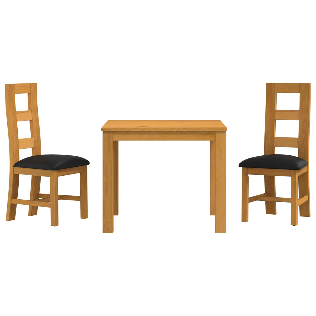 Blagovaonski set 3 kom. Crna Čvrsto Hrastovo Drvo