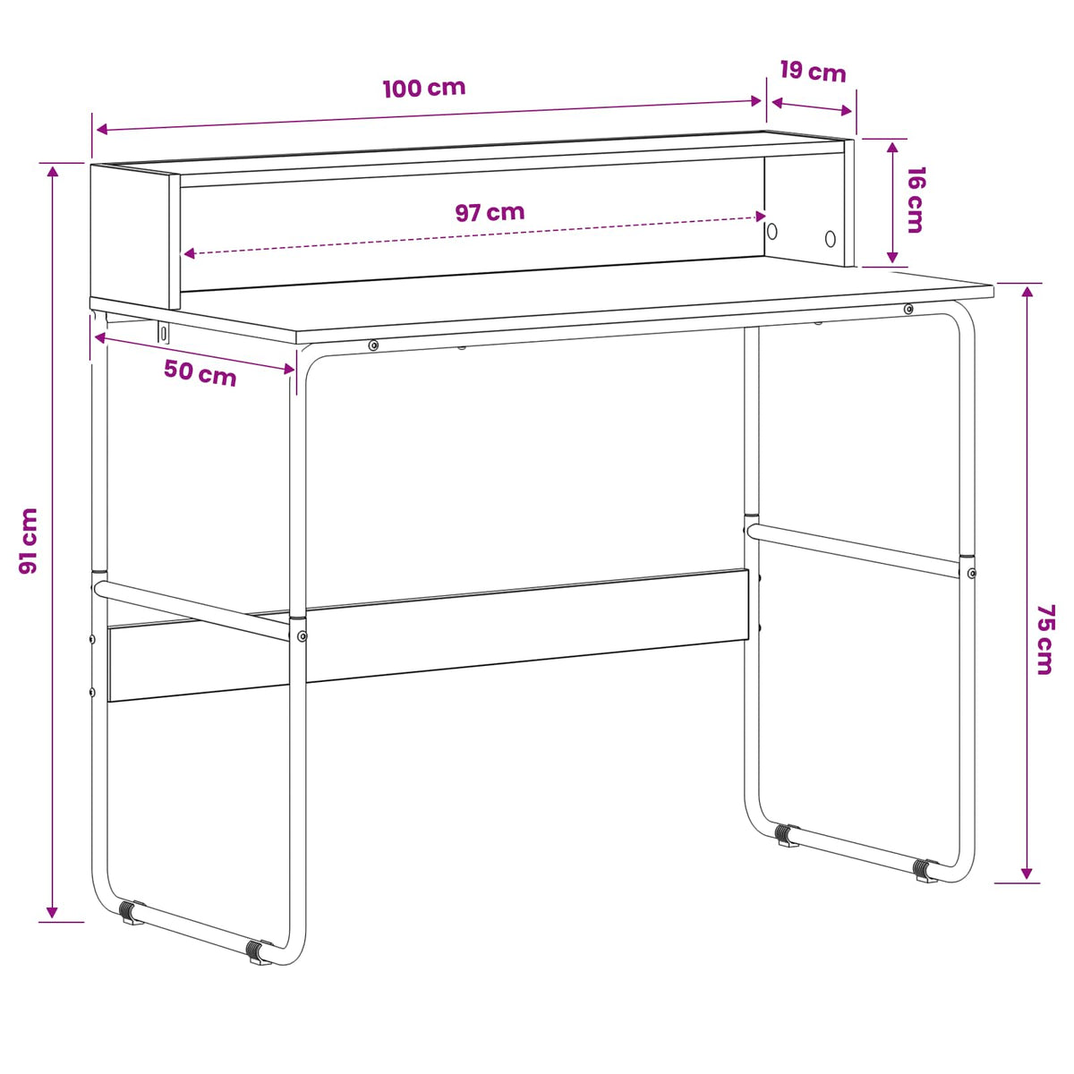 Stol s pohranom Siva Sonoma 100 x 50 x 91 cm