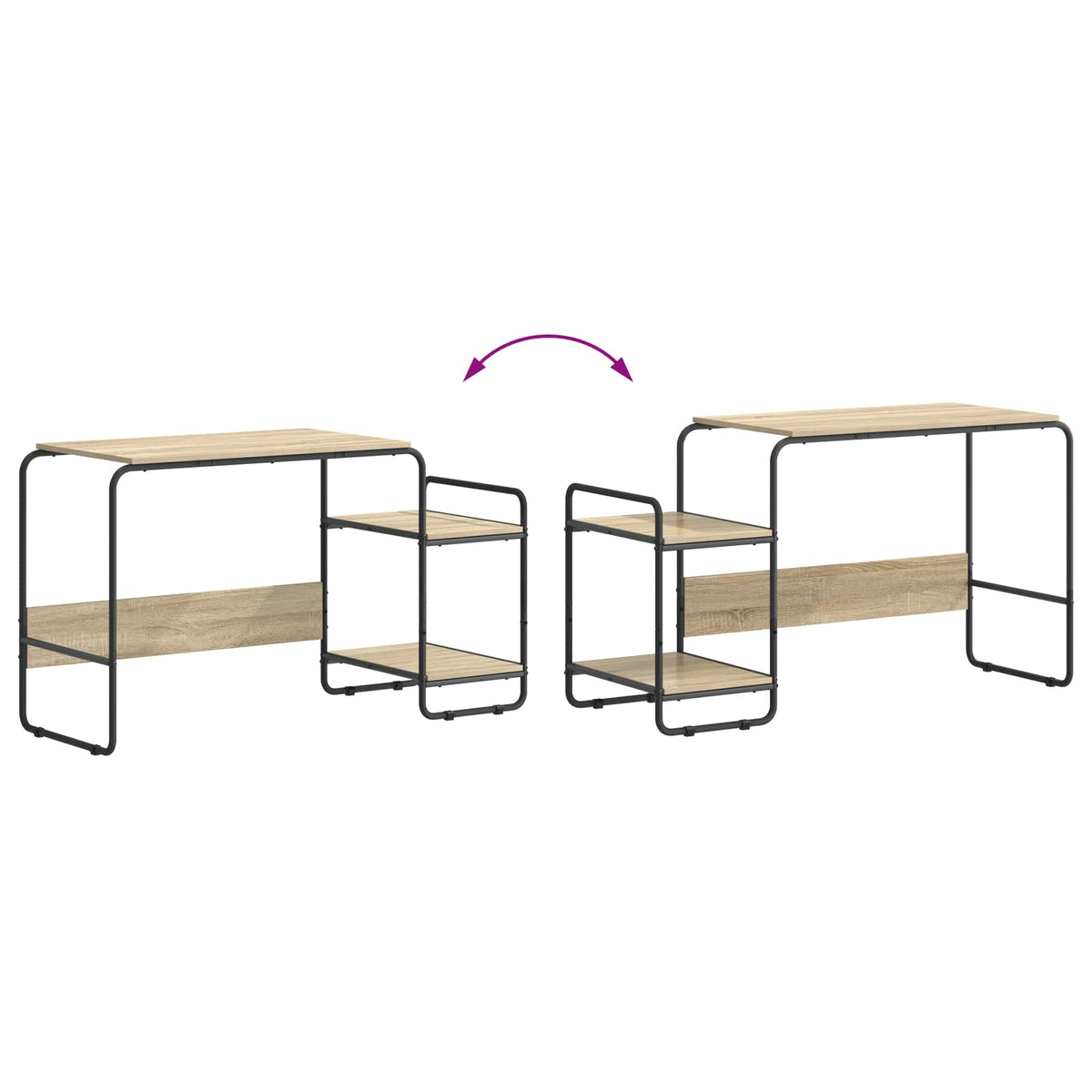 Stol s pohranom Hrast sonoma 131.5 x 50 x 75.5 cm