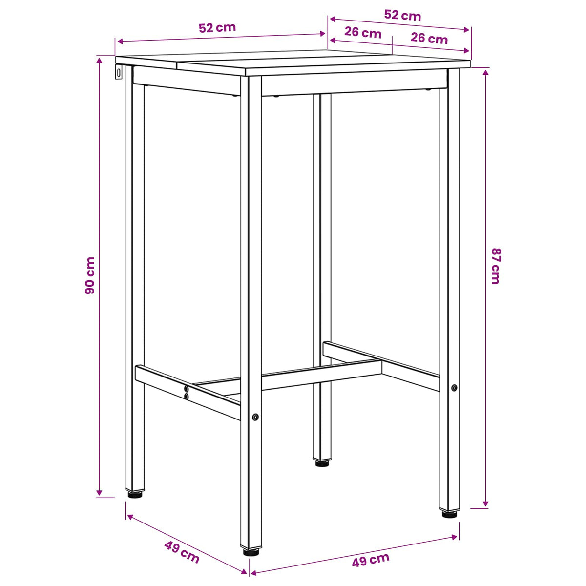 Stol za bar 52 x 52 x 90 cm Konstruirano drvo Crni hrast