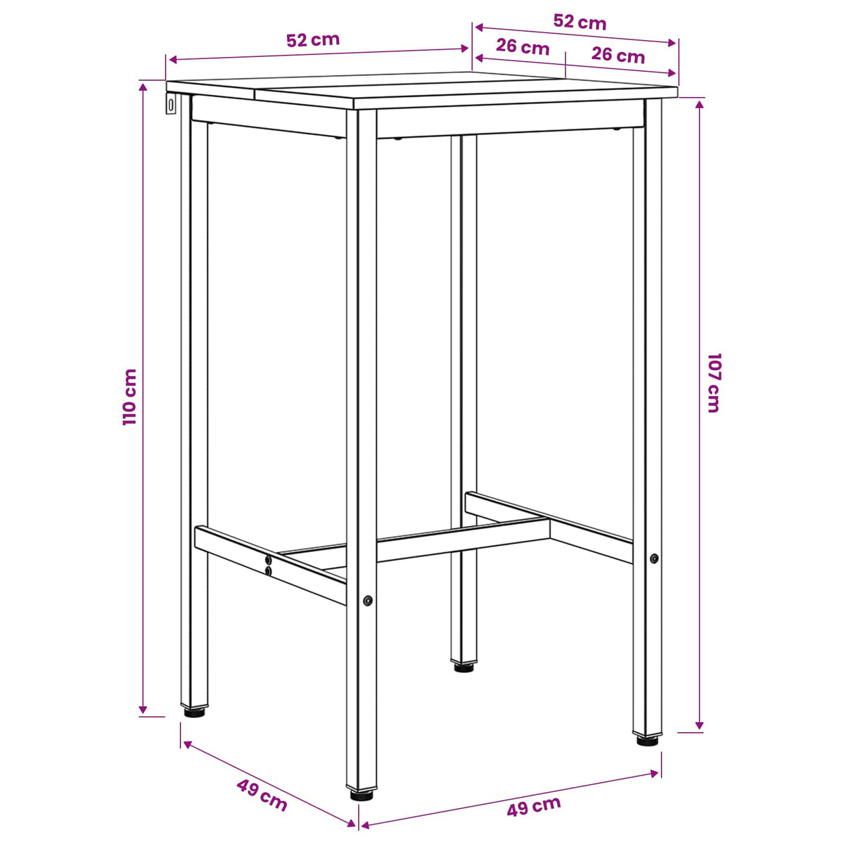 Stol za bar 52 x 52 x 110 cm Konstruirano drvo Hrast sonoma