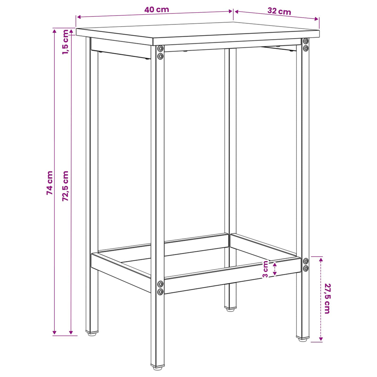 Barska stolica Siva Sonoma 40 x 32 x 74 cm Konstruirano drvo