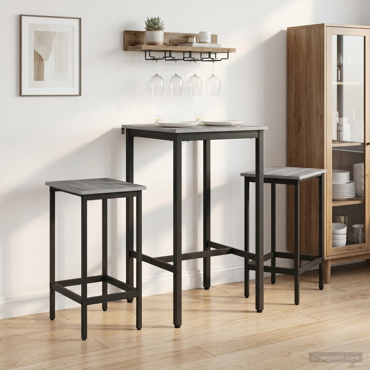 Barska stolica 2 kom. Siva Sonoma 40 x 32 x 74 cm