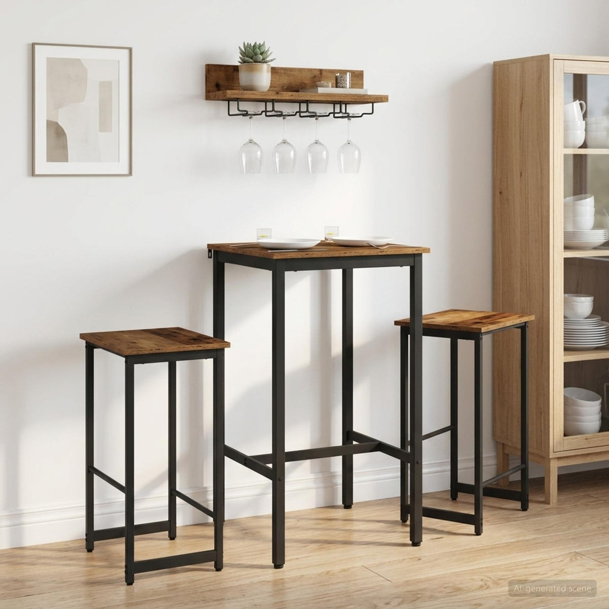 Barska stolica 2 kom. Staro drvo 40 x 32 x 64 cm
