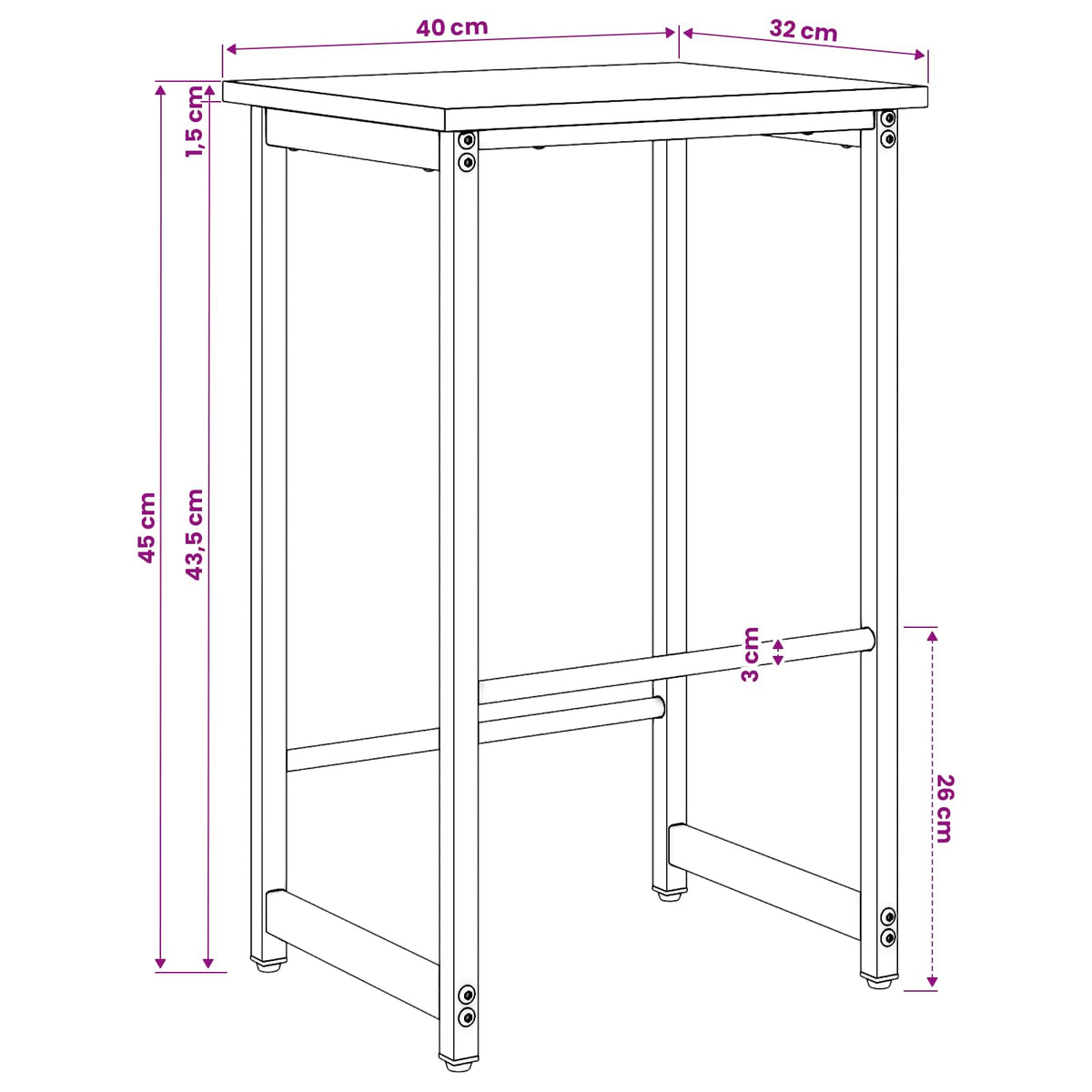 Barska stolica 2 kom. Staro drvo 40 x 32 x 64 cm