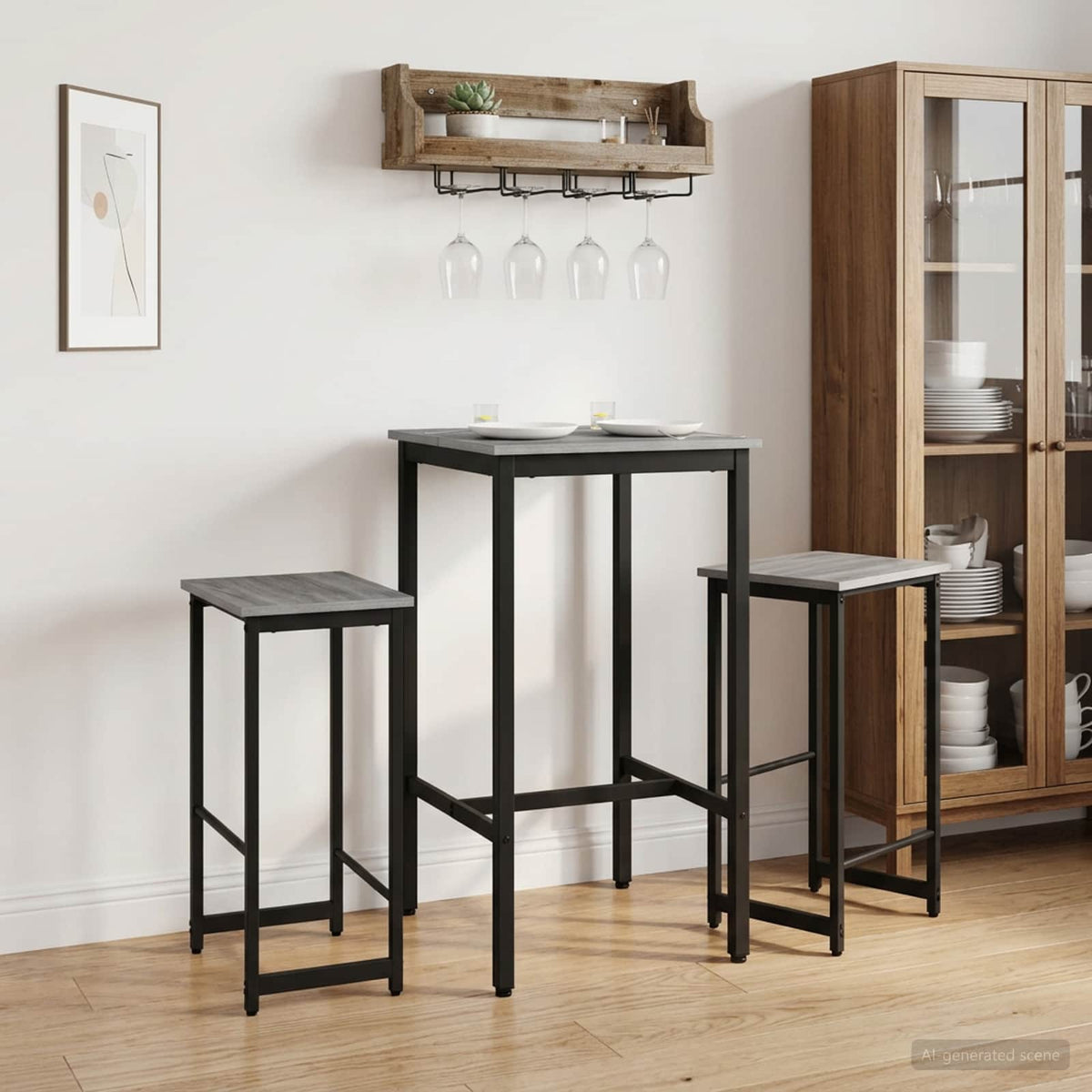 Barska stolica 2 kom. Siva Sonoma 40 x 32 x 74 cm
