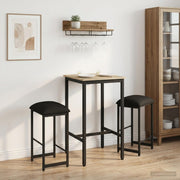 Barska stolica 2 kom. Crna 40 x 32 x 64 cm Konstruirano drvo