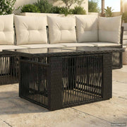 Stol za vrt Crna 100 x 55 x 37 cm PE Rattan i Staklo