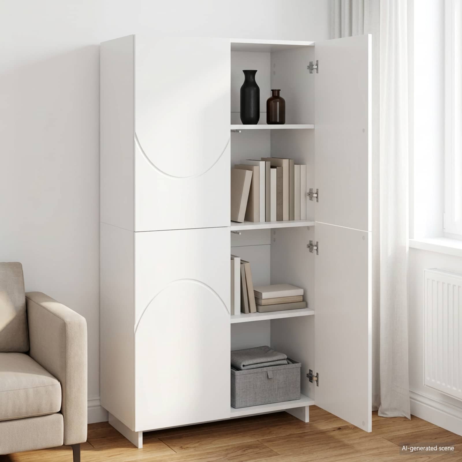 Visoka komoda Bijela 79 x 41 x 151 cm Konstruirano drvo