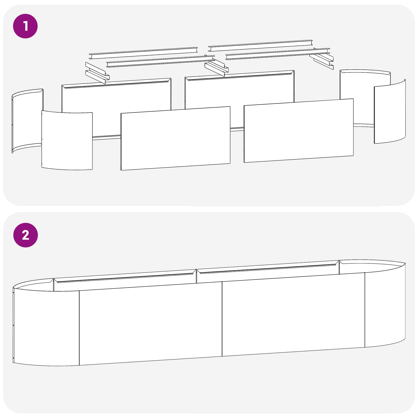 Povišeni vrtni krevet Crna 220 x 40 x 40 cm Čelik