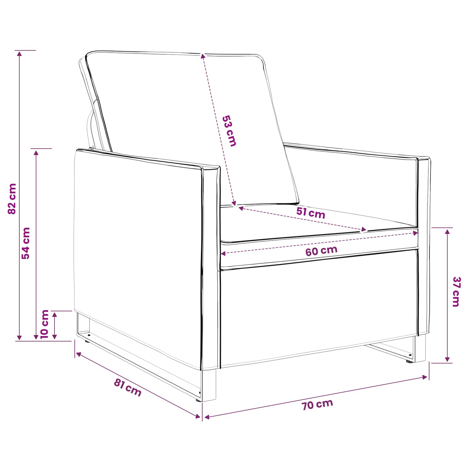 Jednokrevetni Sofa Tamnosiva 70 x 81 x 82 cm Umjetni sued