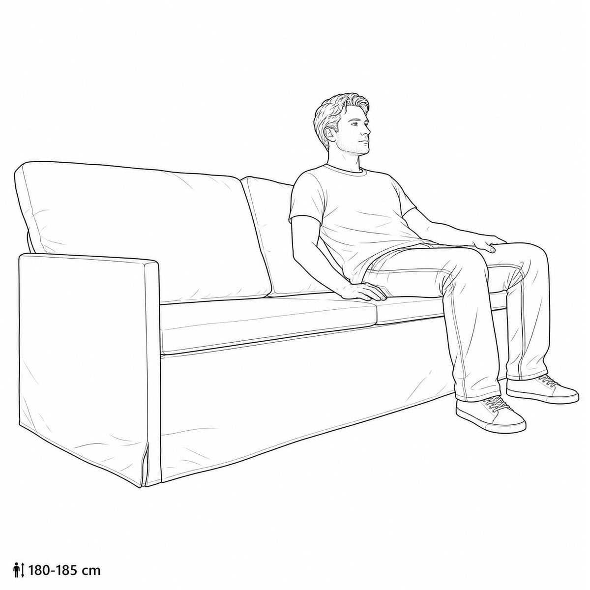 Sofa za 3 osobe Žuta 190 x 81 x 82 cm Baršun