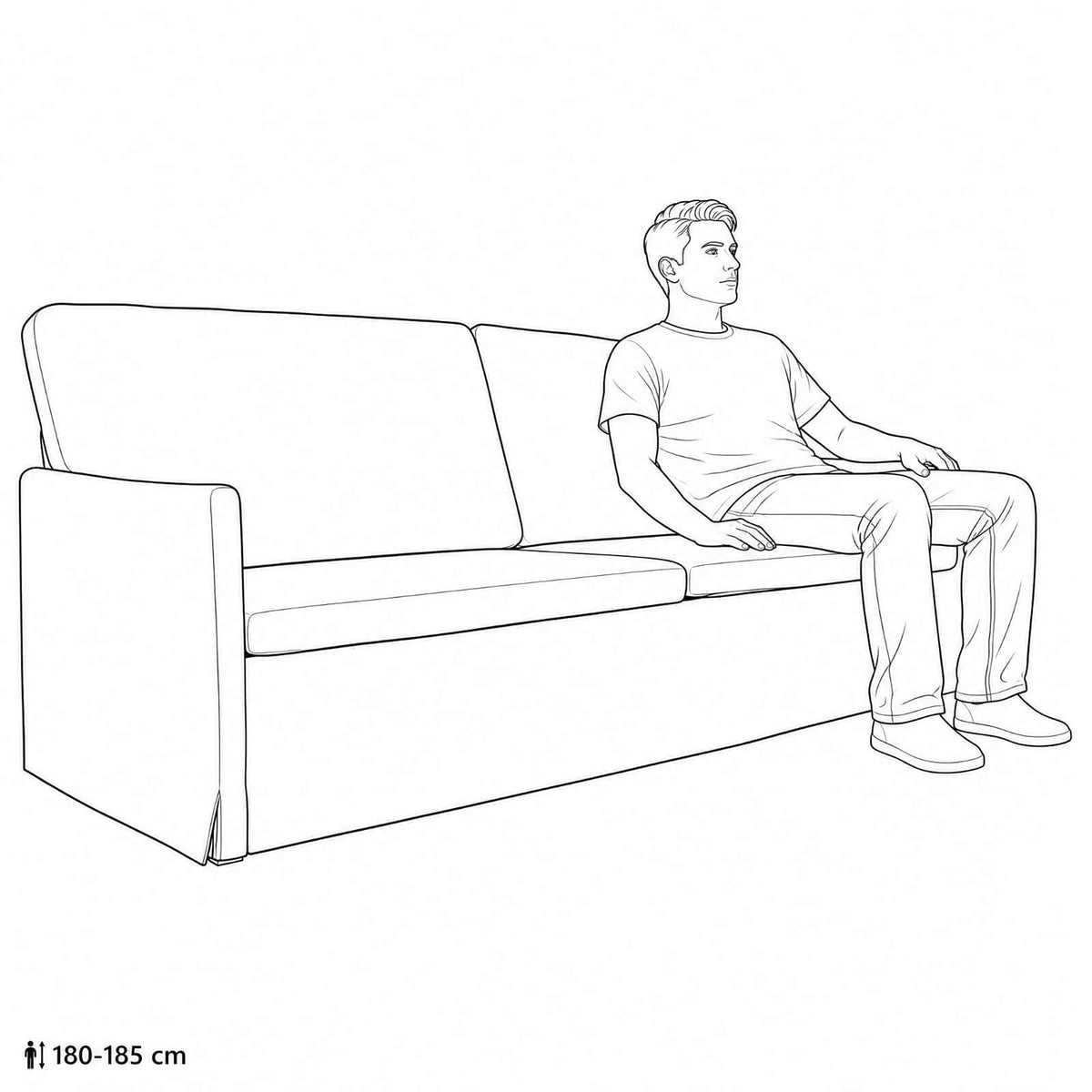 Sofa za 3 osobe Plava 220 x 81 x 82 cm Tkanina