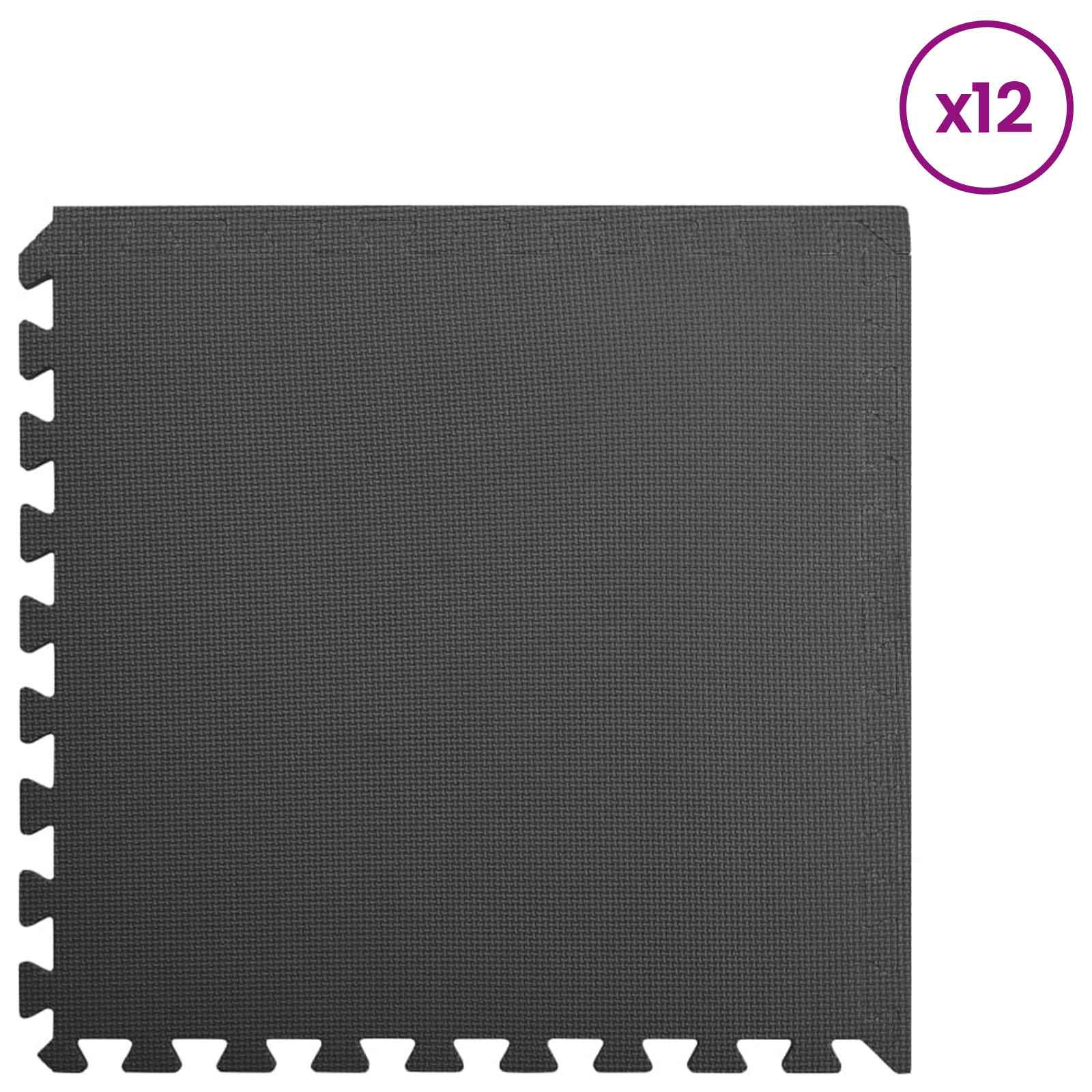 Podloga za bazen 12 pcs Crna 4,32 ㎡ EVA pjenasti materijal