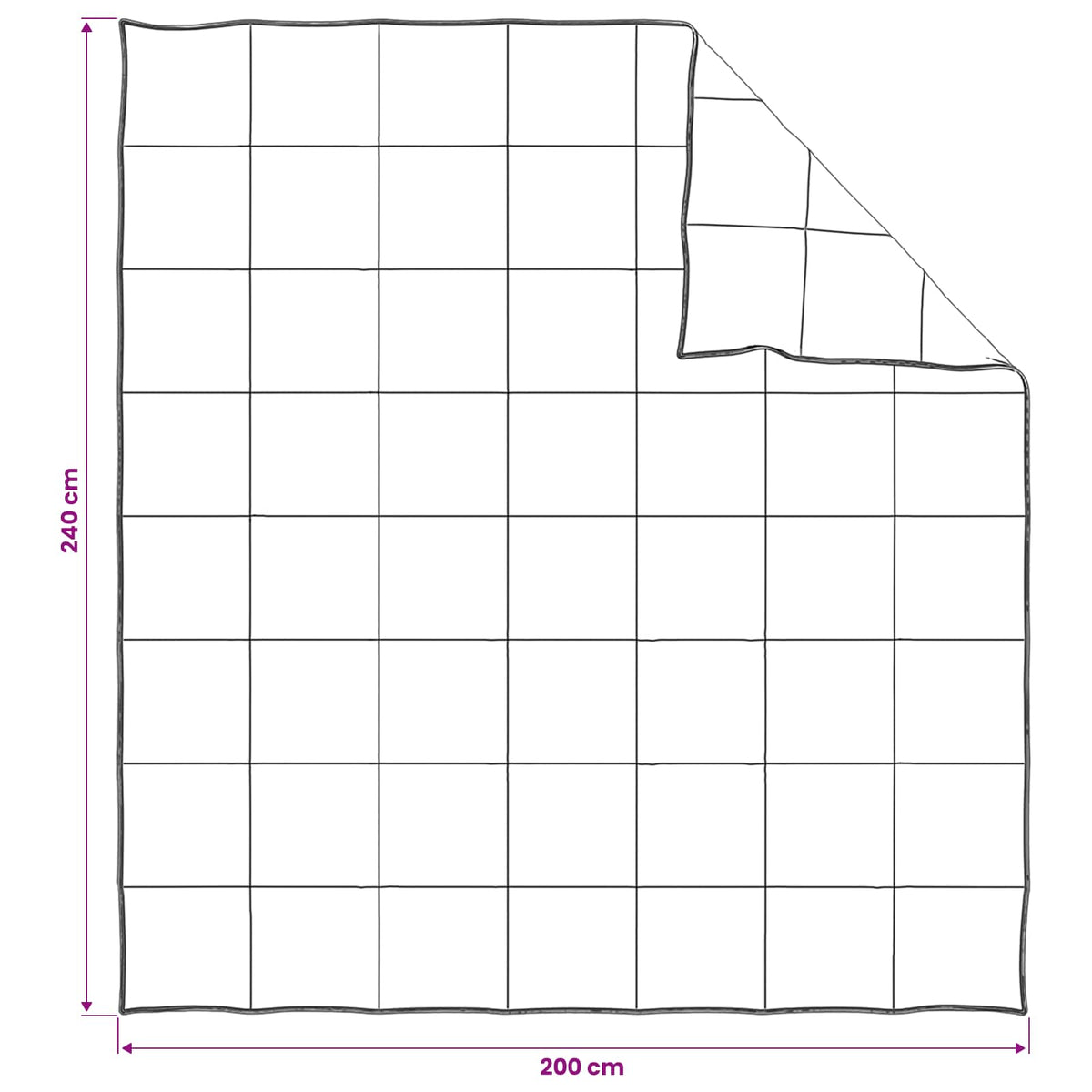 Set deka 2 kom. 200 x 240 cm 250 gsm Prirodni kapok Bež