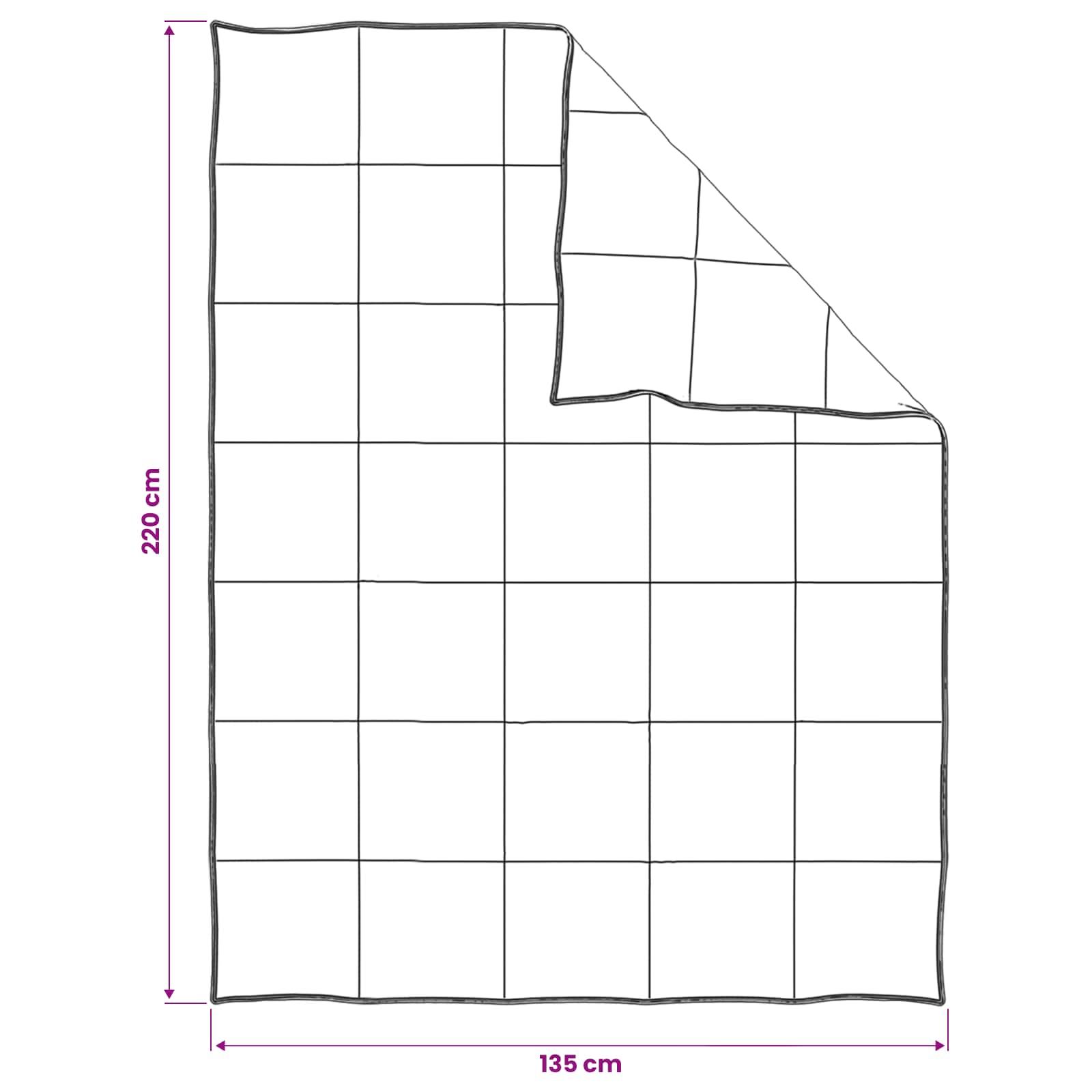 Set deka 2 kom. 135 x 220 cm 250 gsm Prirodni kapok Bež