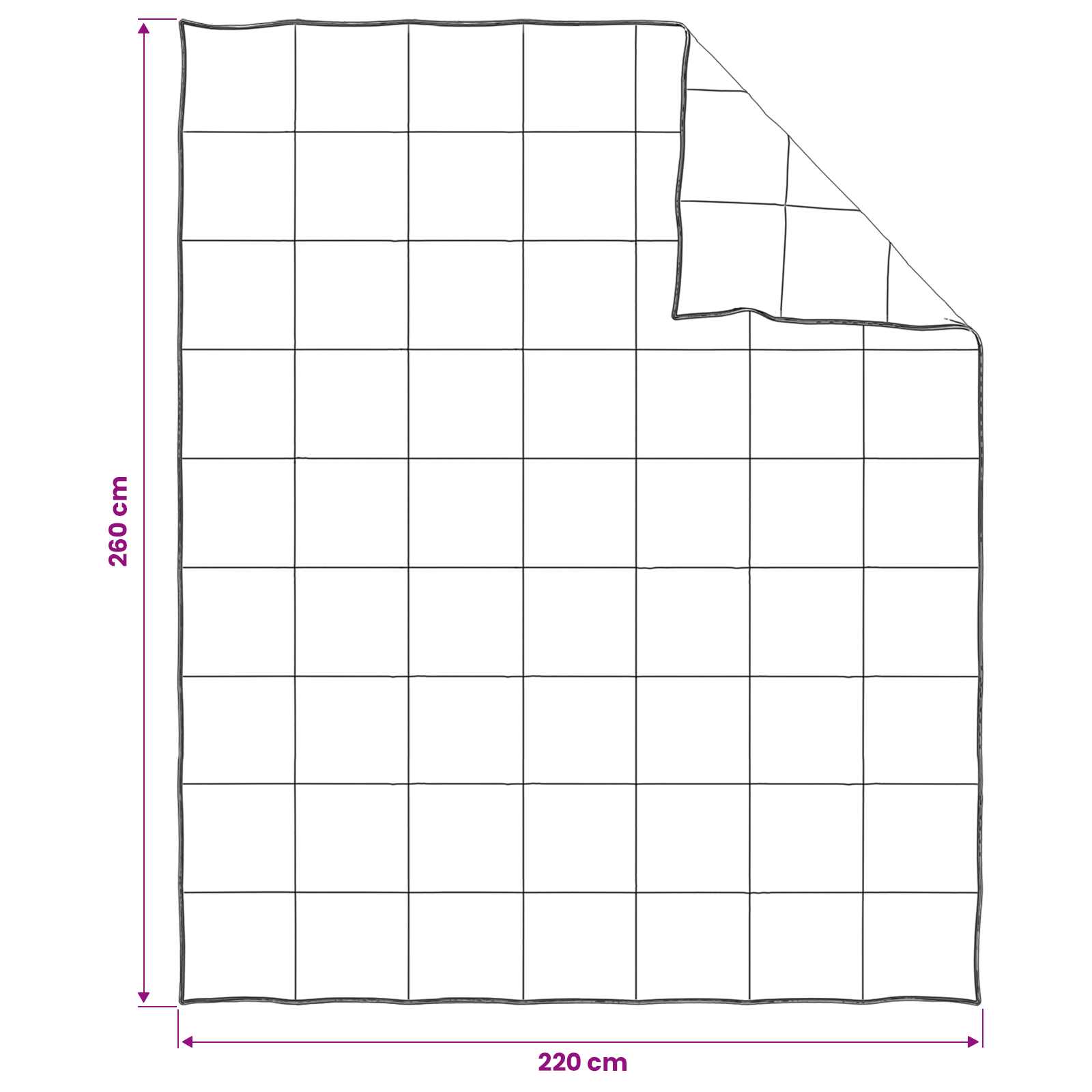 Set deka 2 kom. 260 x 220 cm 250 gsm Prirodni kapok Bež