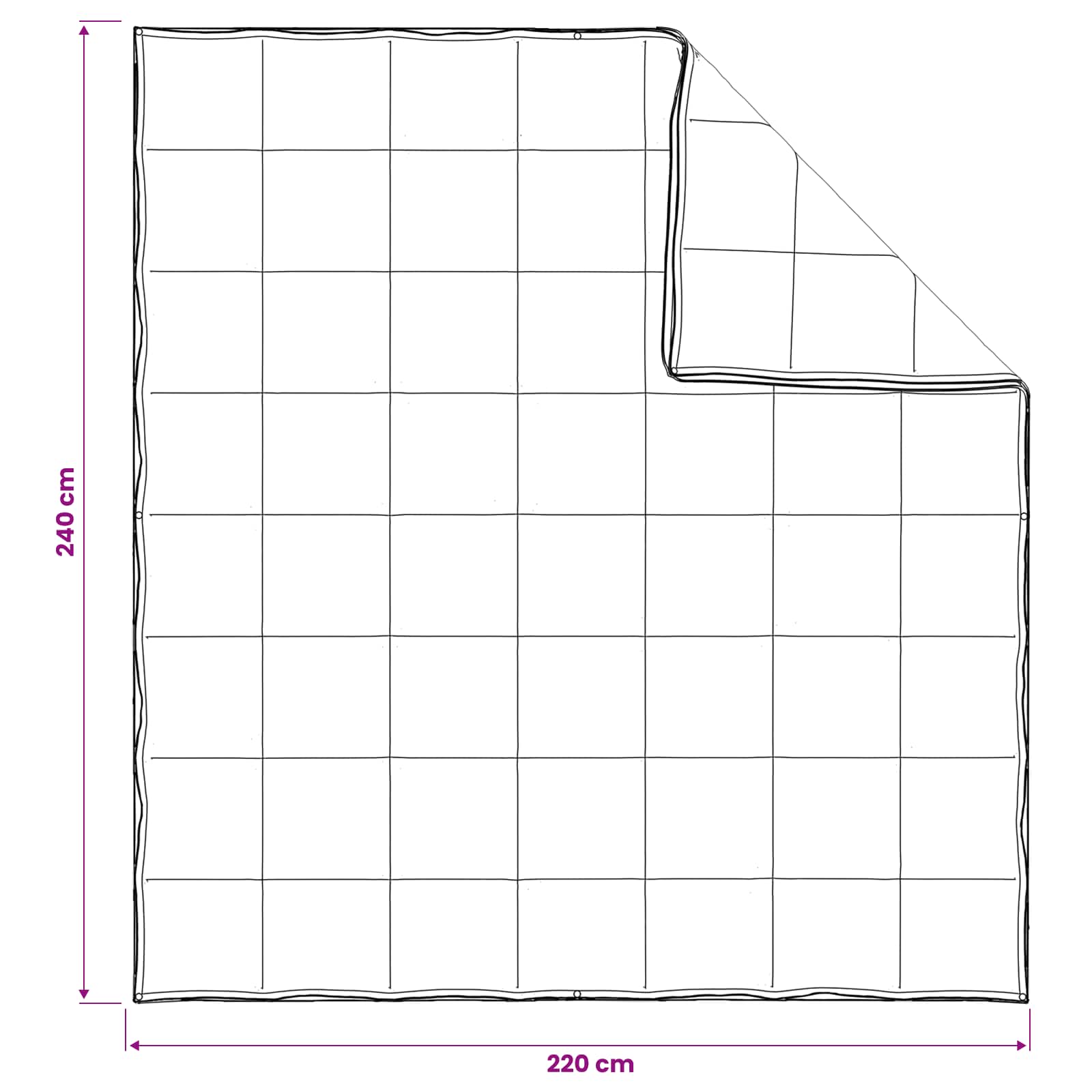 Set deka 2 kom. 240 x 220 cm Kapok i Poliester Bež