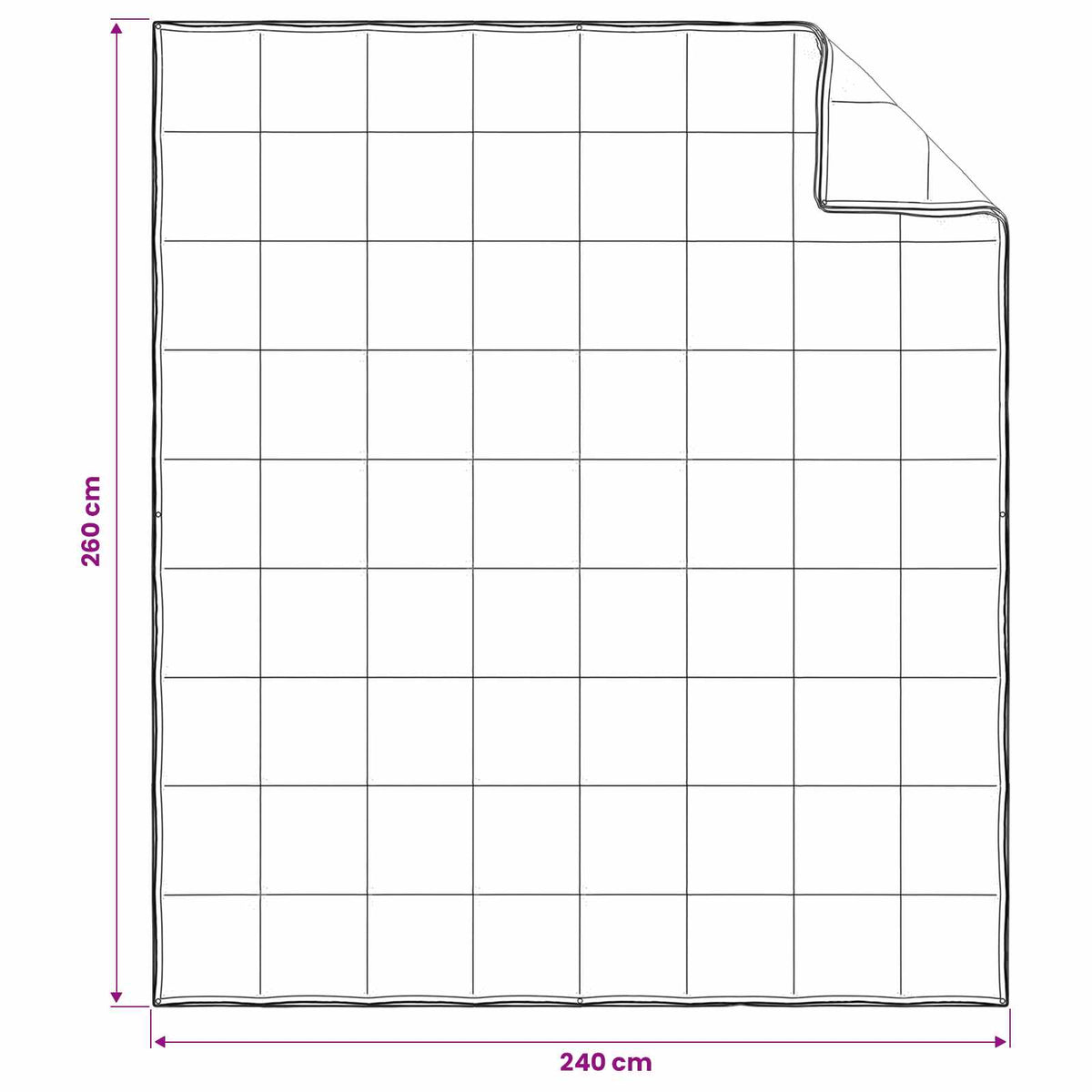 Set deka 2 kom. 260 x 240 cm Kapok i Poliester Bež