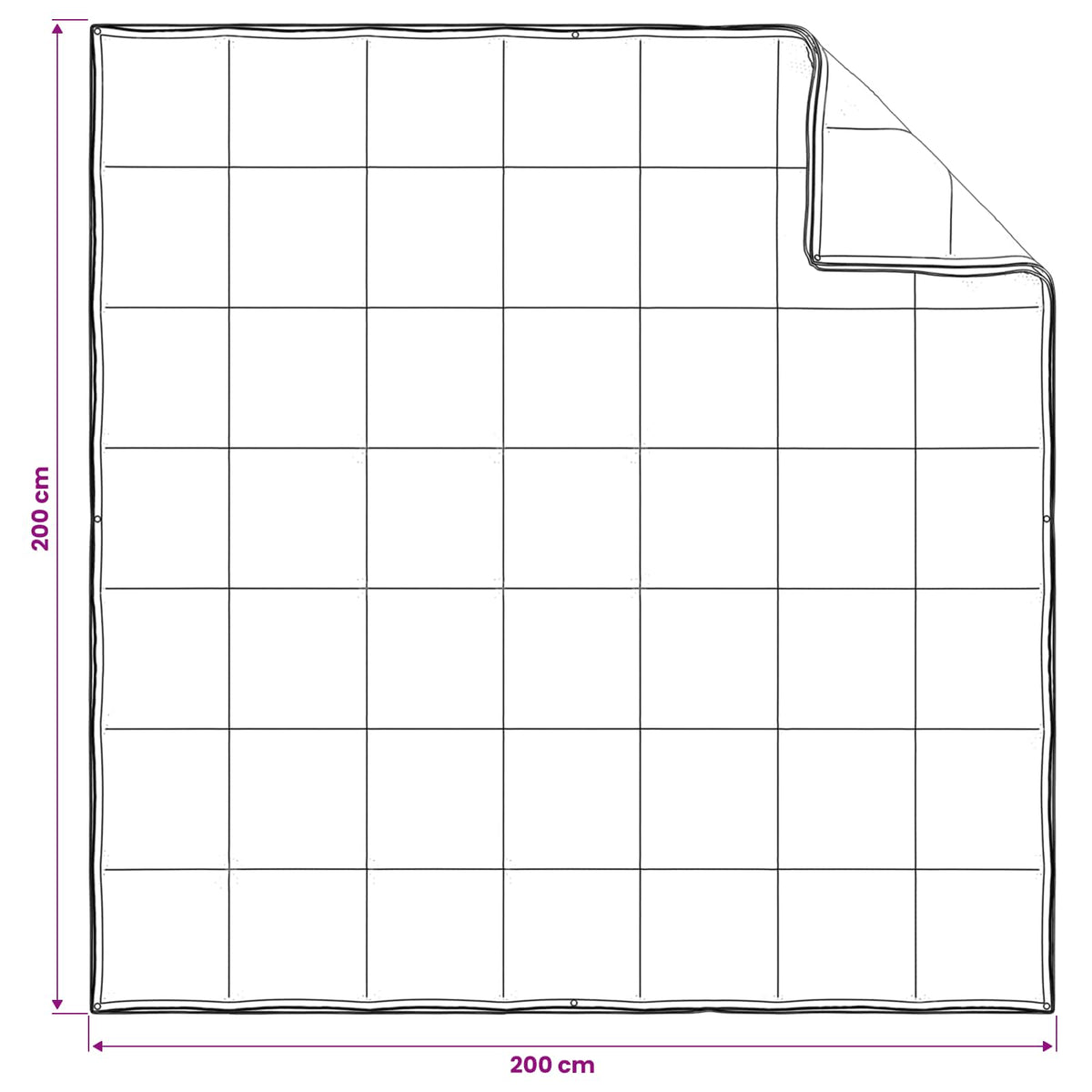 Set deka 3 kom. 200 x 200 cm Sve sezone Bambus Bijela