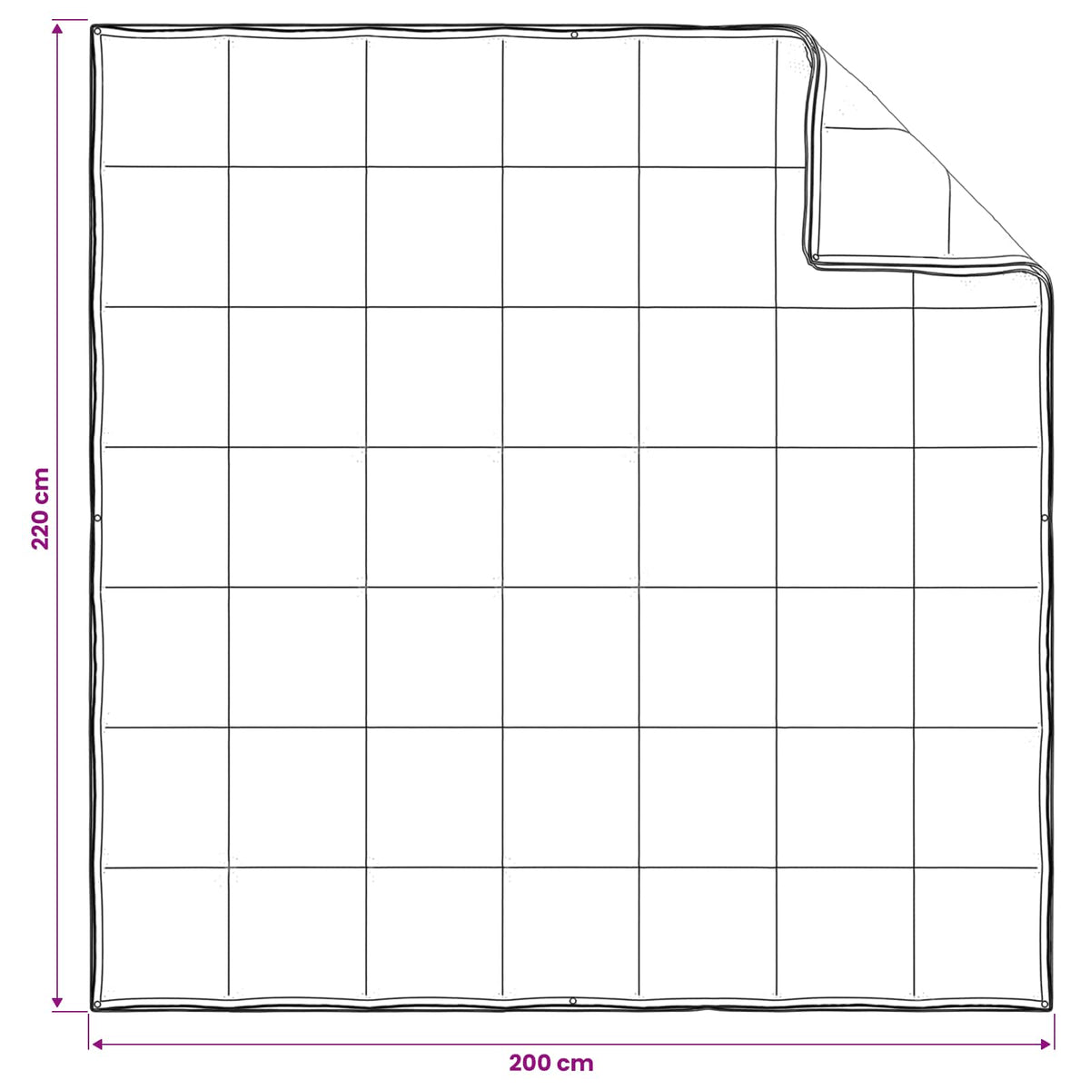 Set deka 3 kom. 200 x 220 cm Sve sezone Bambus Bijela