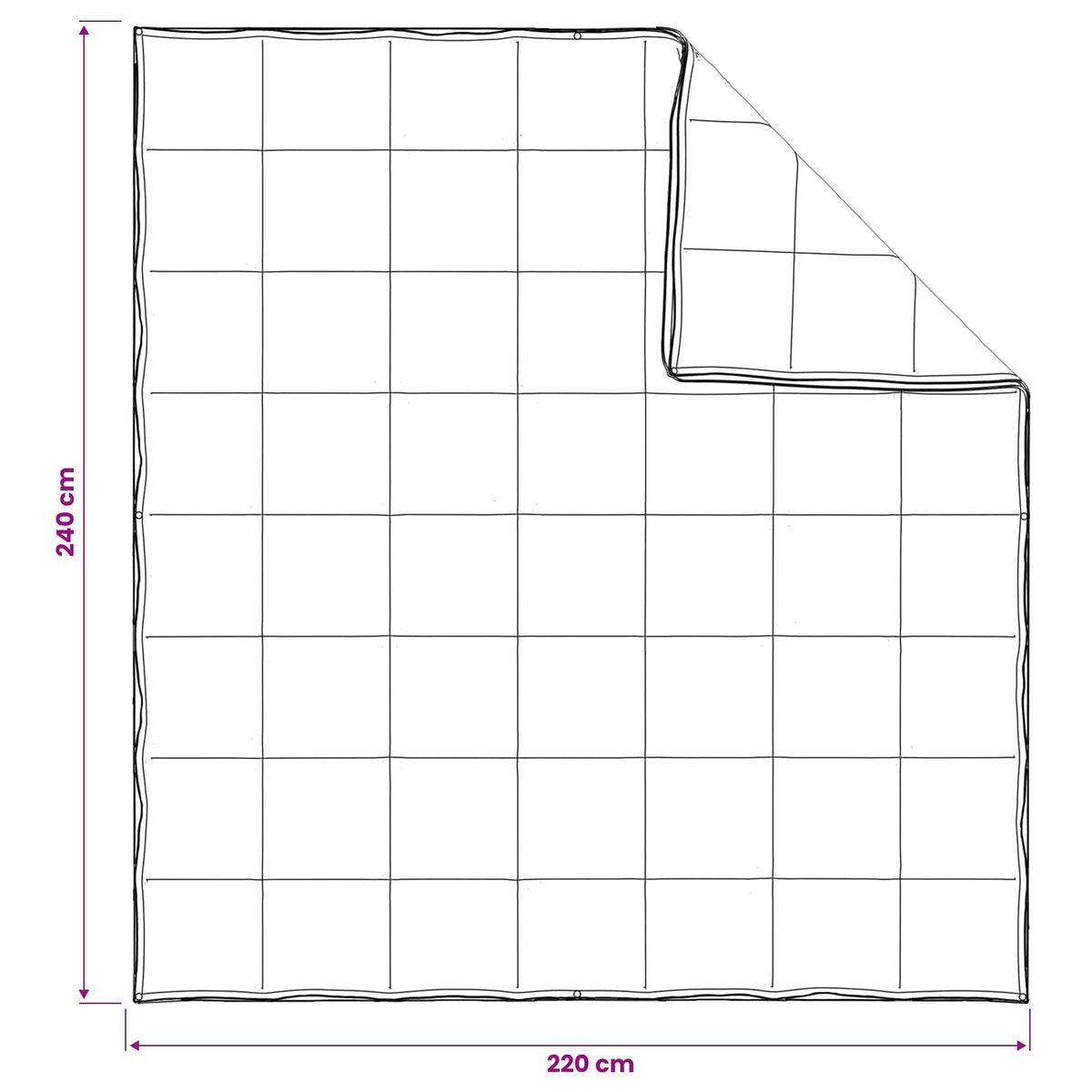 Set deka 3 kom. 240 x 220 cm Sve sezone Bambus Bijela