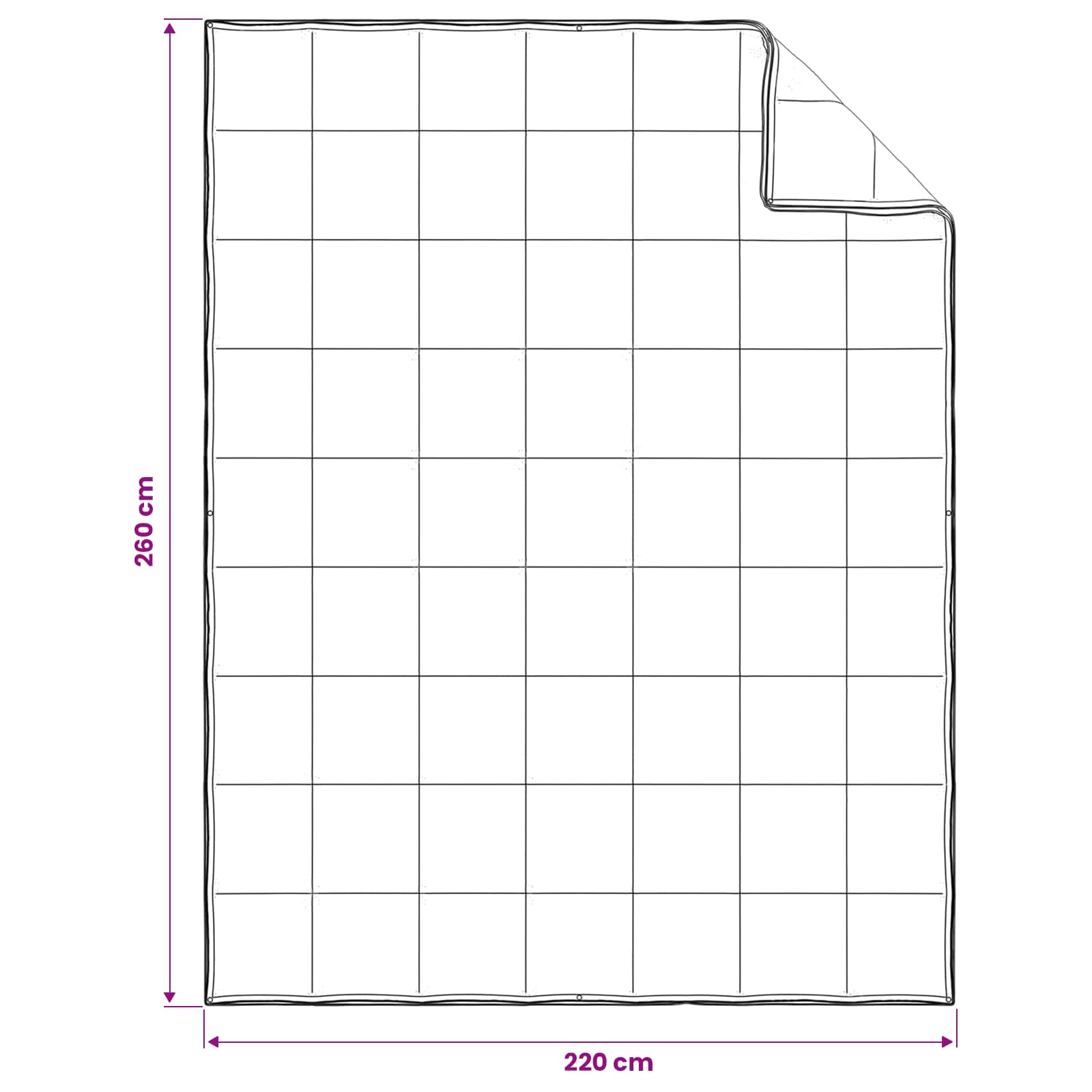 Set deka 3 kom. 260 x 220 cm Sve sezone Bambus Bijela