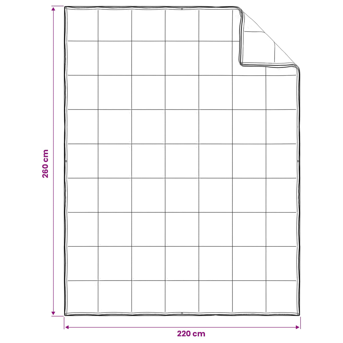 Set deka 3 kom. 260 x 220 cm Sve sezone Bambus Bijela