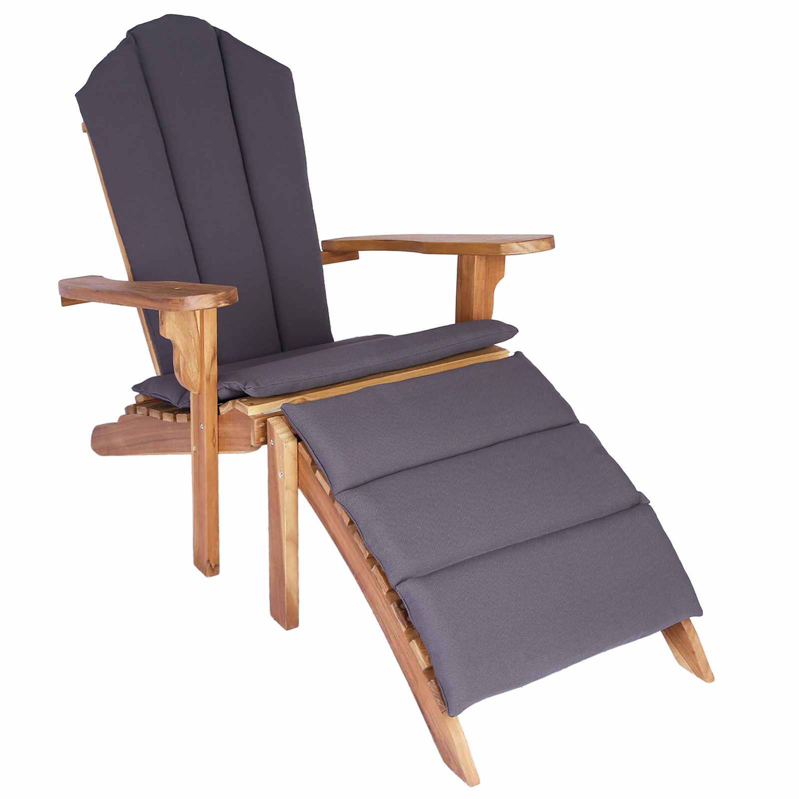 Vrtna stolica Adirondack s osloncem za noge Prirodna